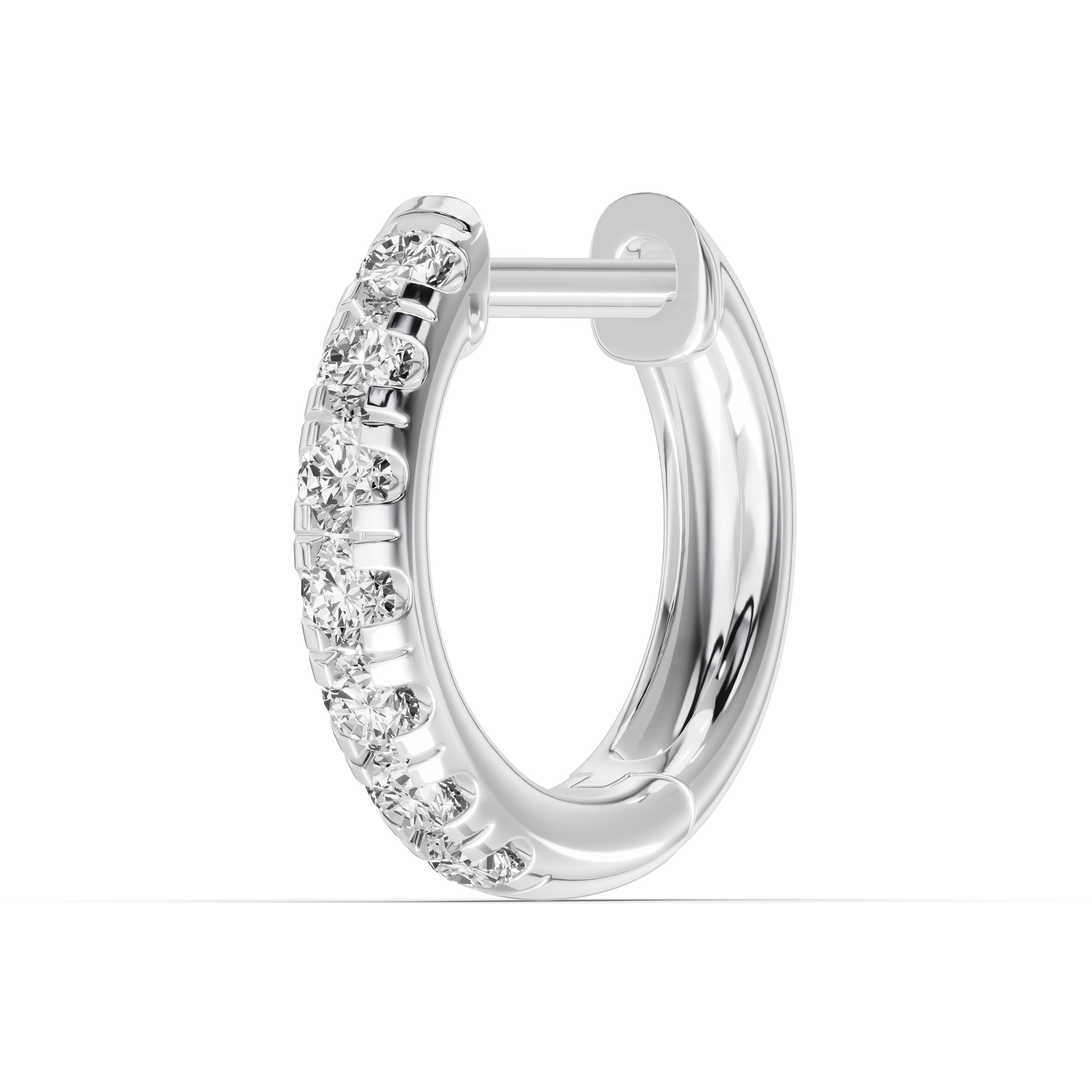 Single Lab Diamond Huggie Earrings (10mm)