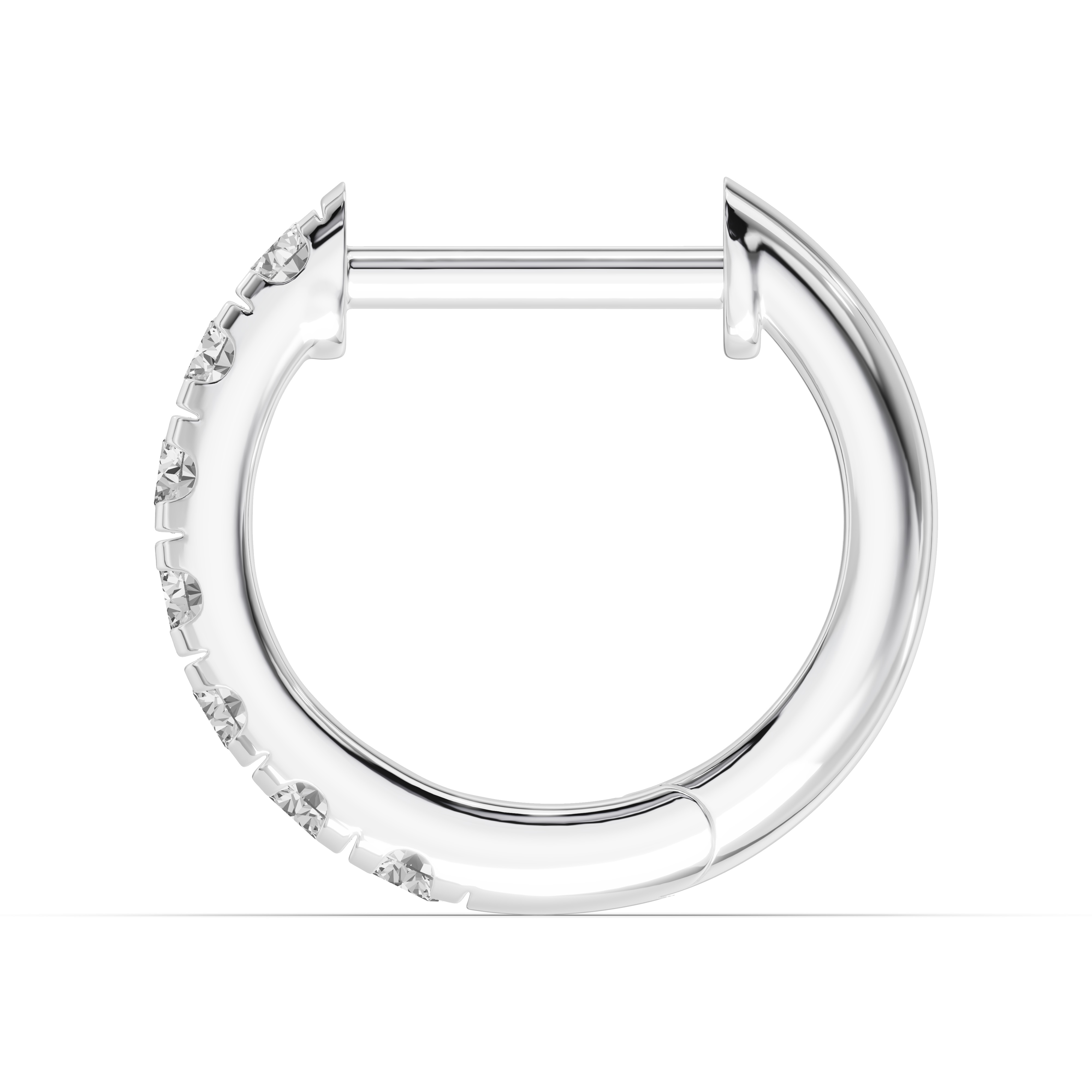 Single Lab Diamond Huggie Earrings (10mm)