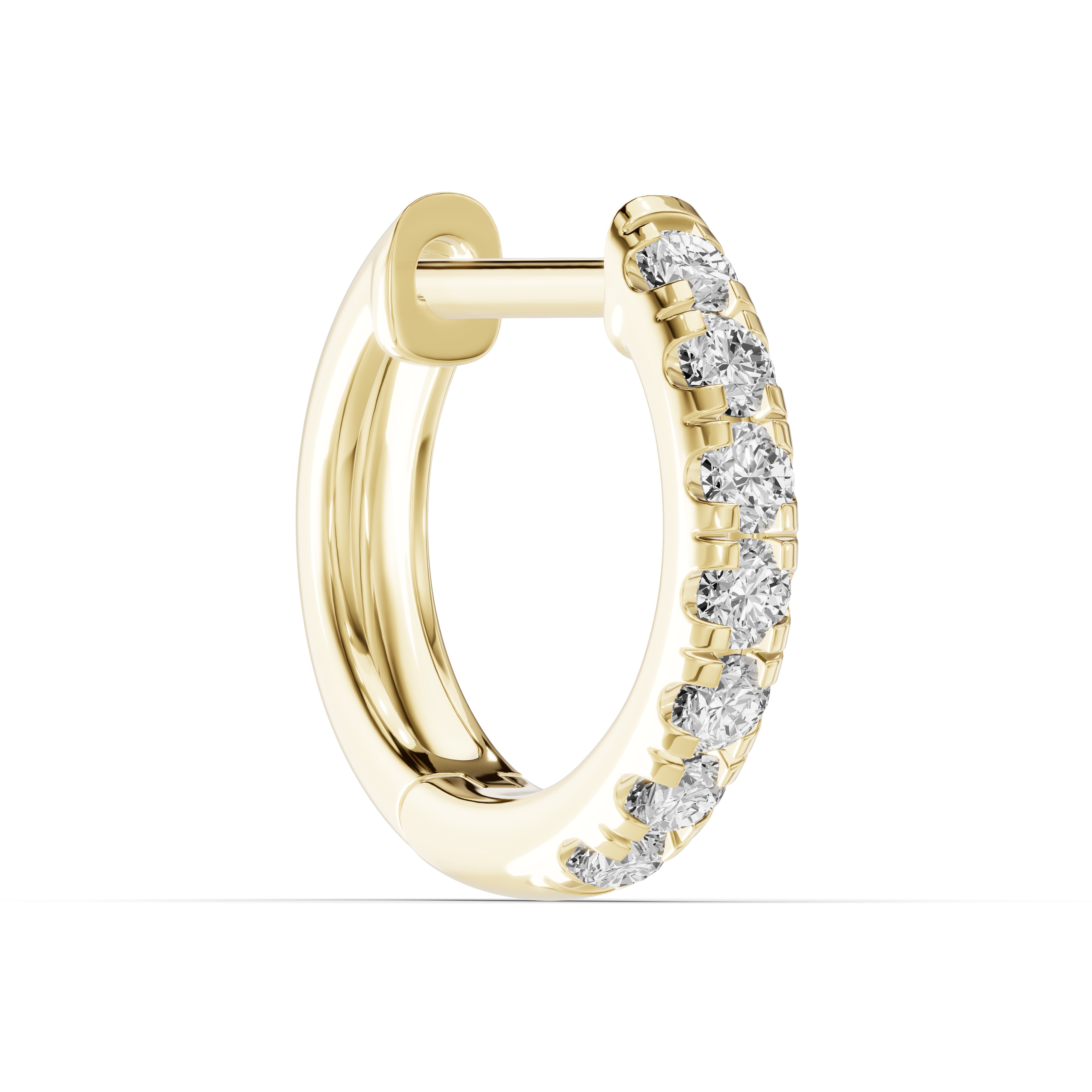 Single Lab Diamond Huggie Earrings (10mm)