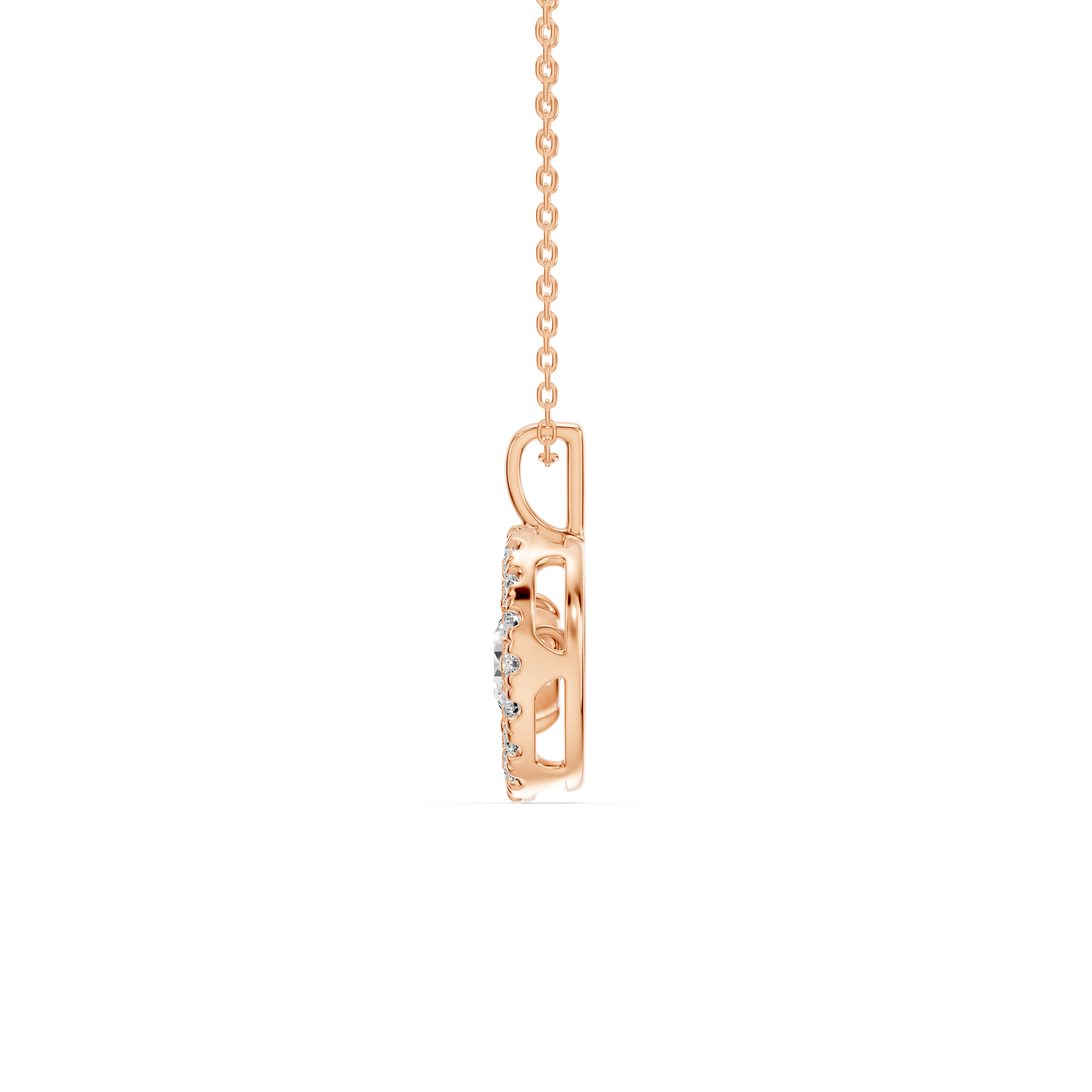 Evermotion Round Halo Lab Diamond Pendant (0.75 ct. tw.)
