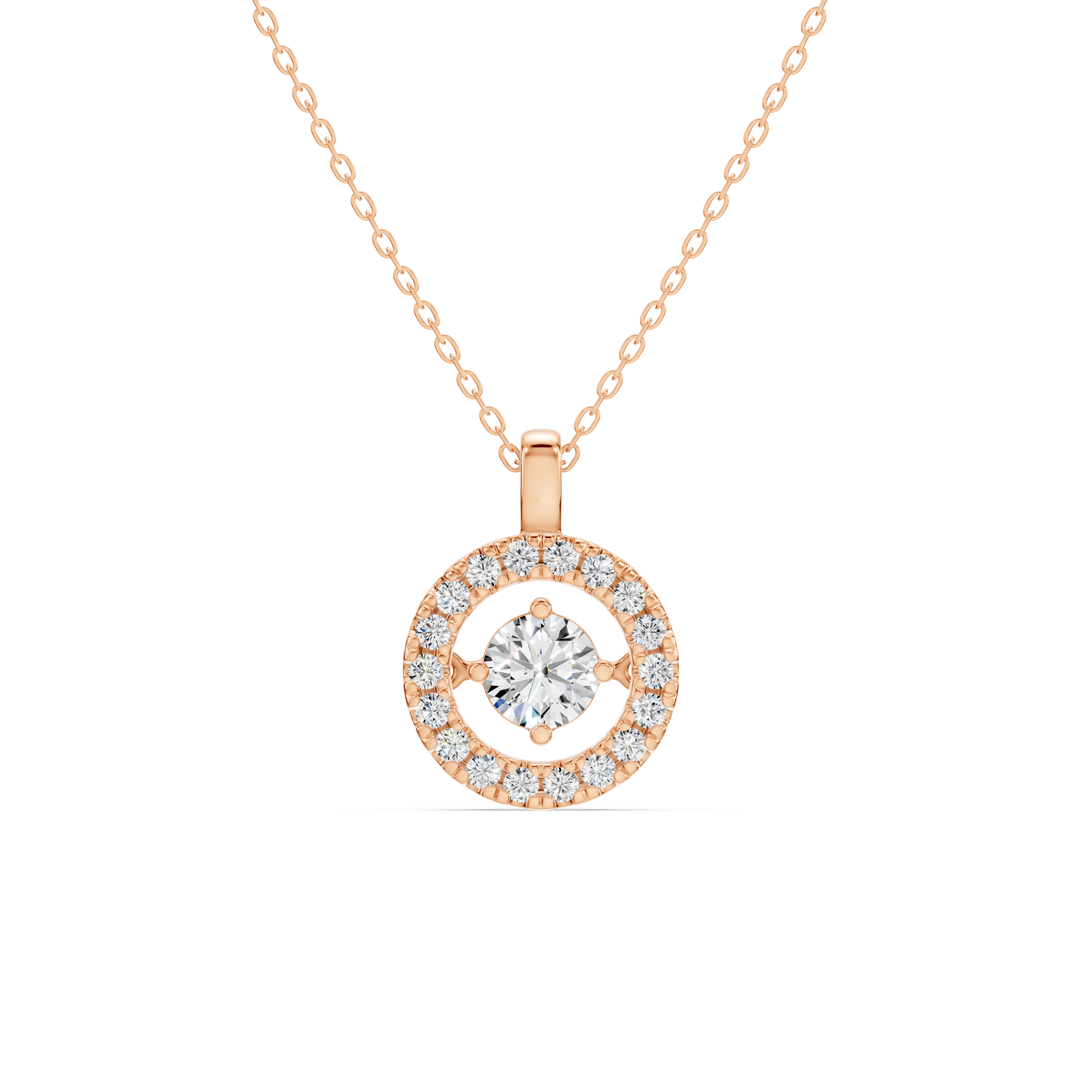 Evermotion Round Halo Lab Diamond Pendant (0.75 ct. tw.)