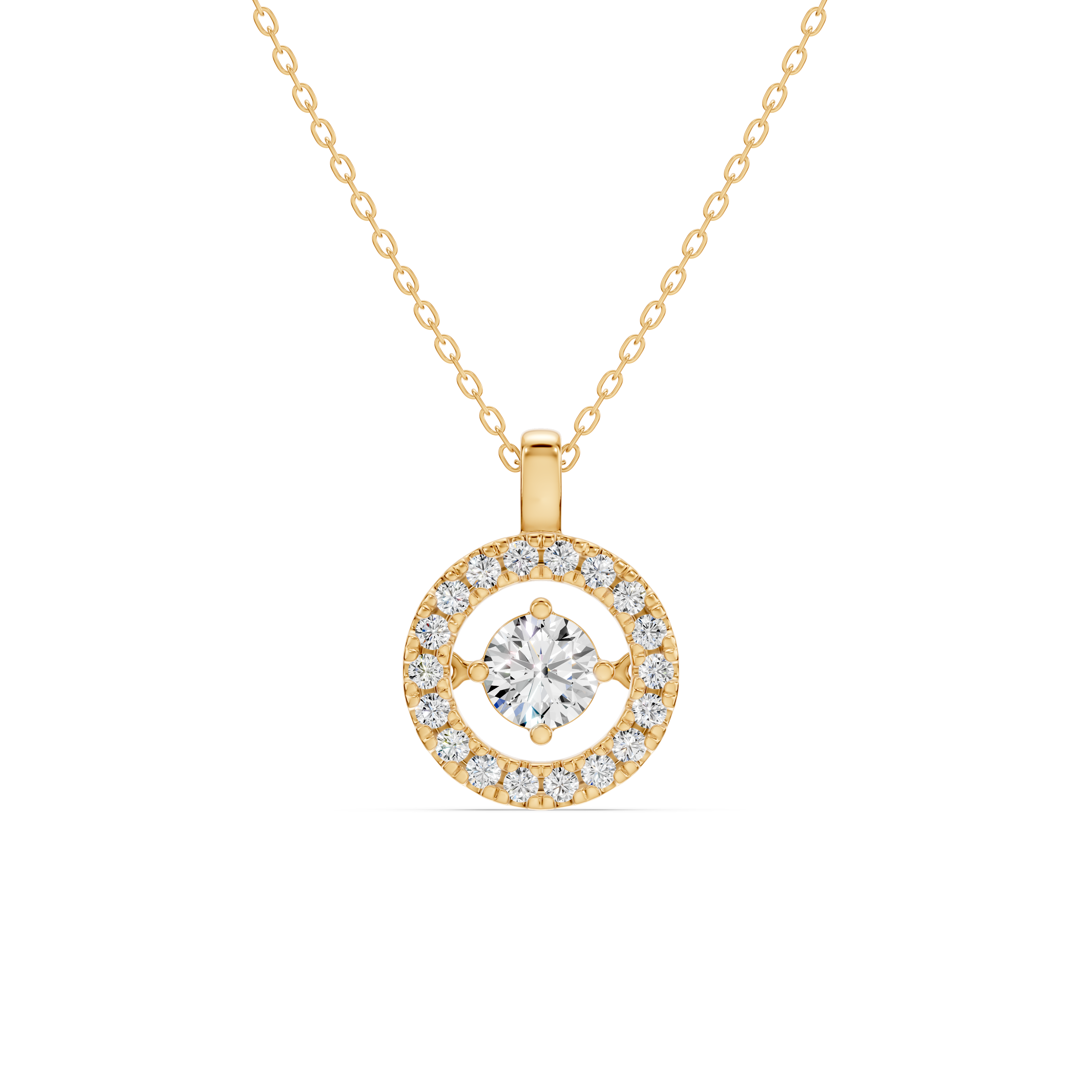 Evermotion Round Halo Lab Diamond Pendant (0.75 ct. tw.)