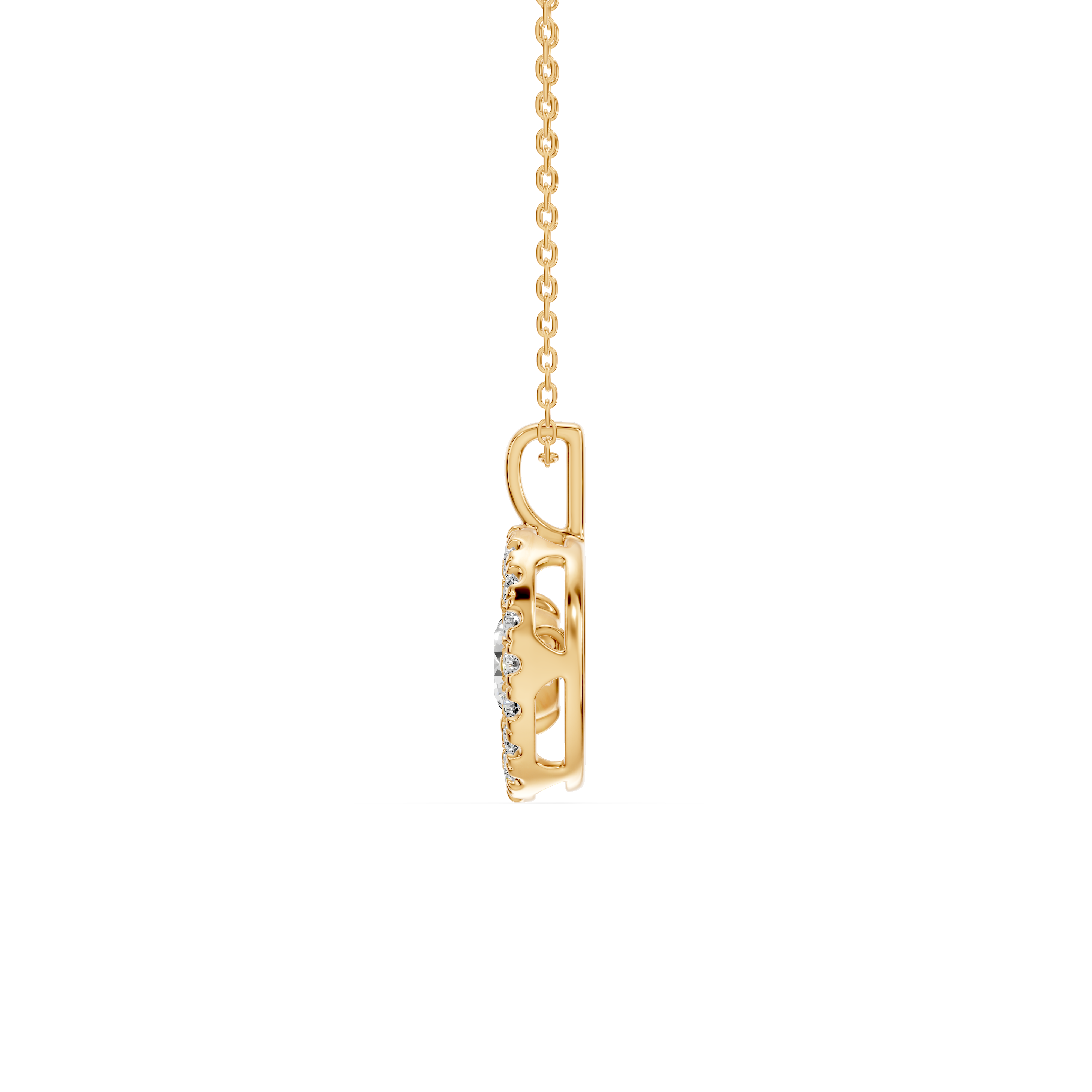 Evermotion Round Halo Lab Diamond Pendant (0.75 ct. tw.)