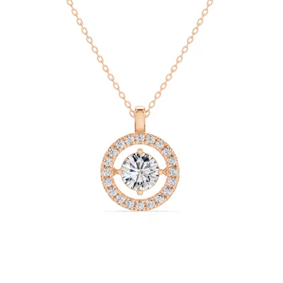 Evermotion Round Halo Lab Diamond Pendant (1.25 ct. tw.)