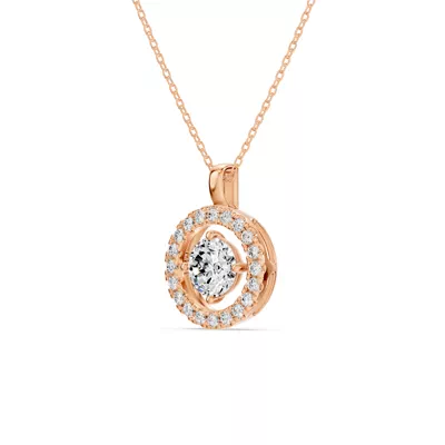 Evermotion Round Halo Lab Diamond Pendant (1.25 ct. tw.)