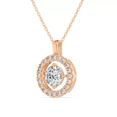 Evermotion Round Halo Lab Diamond Pendant (1.25 ct. tw.)