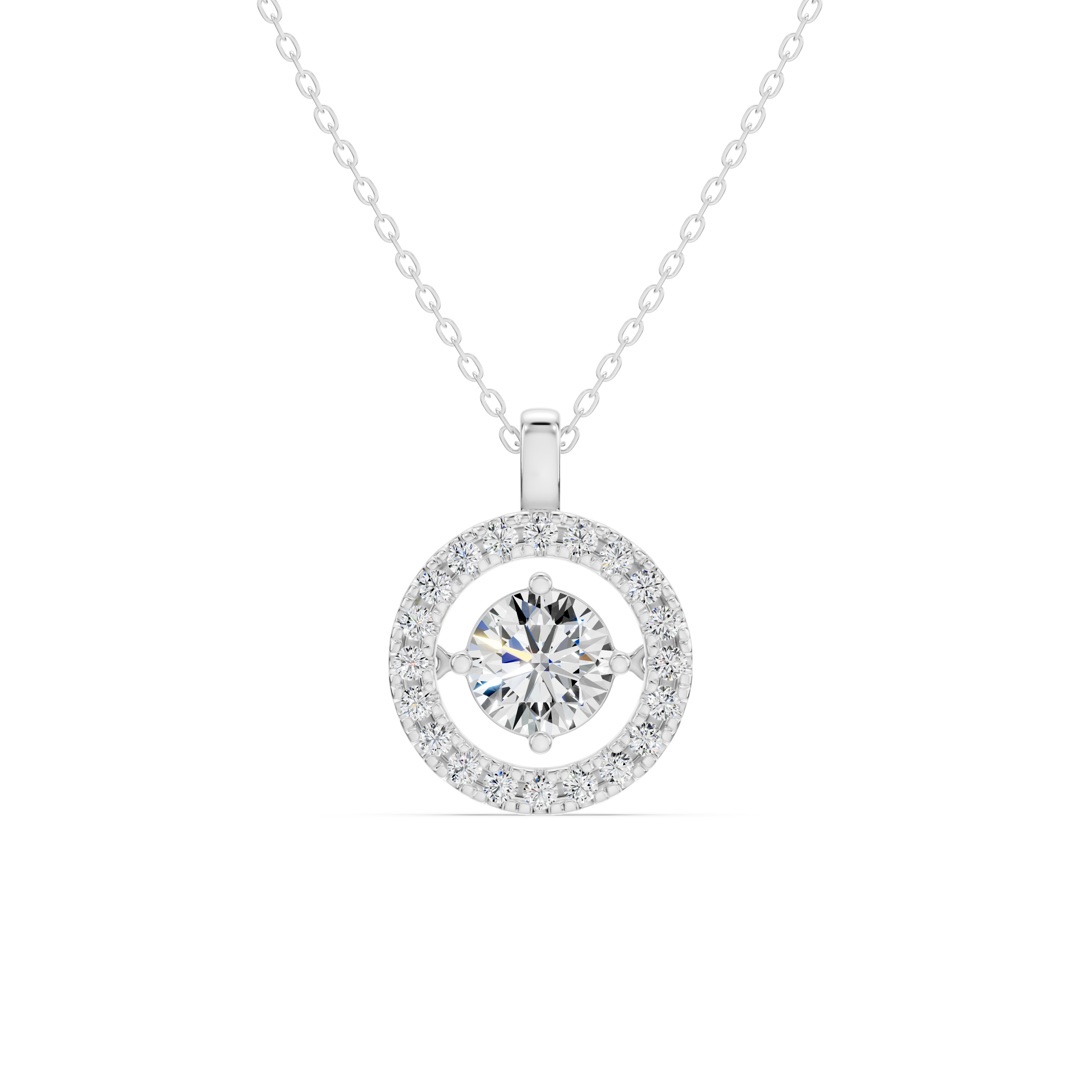 Evermotion Round Halo Lab Diamond Pendant (1.25 ct. tw.)