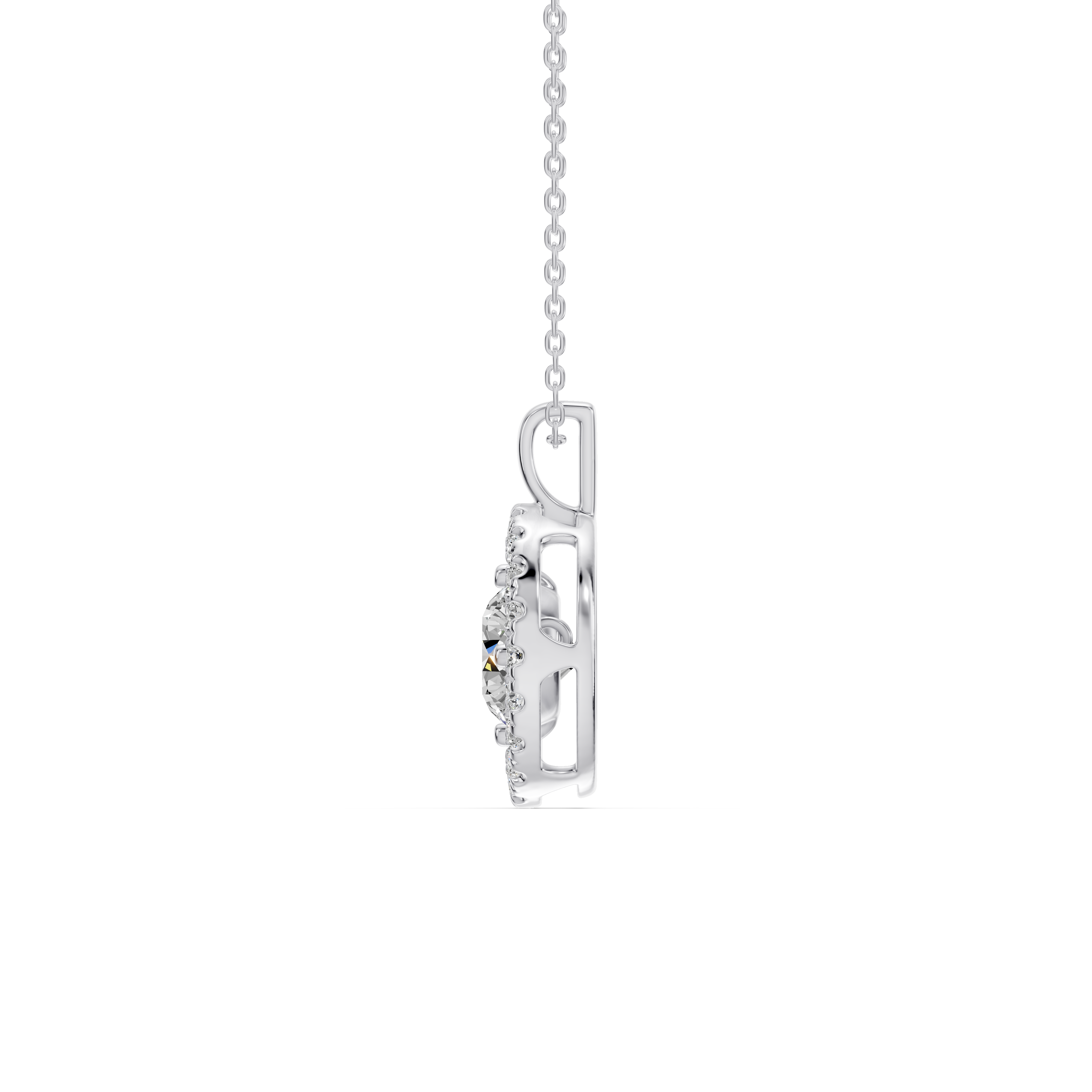Evermotion Round Halo Lab Diamond Pendant (1.25 ct. tw.)