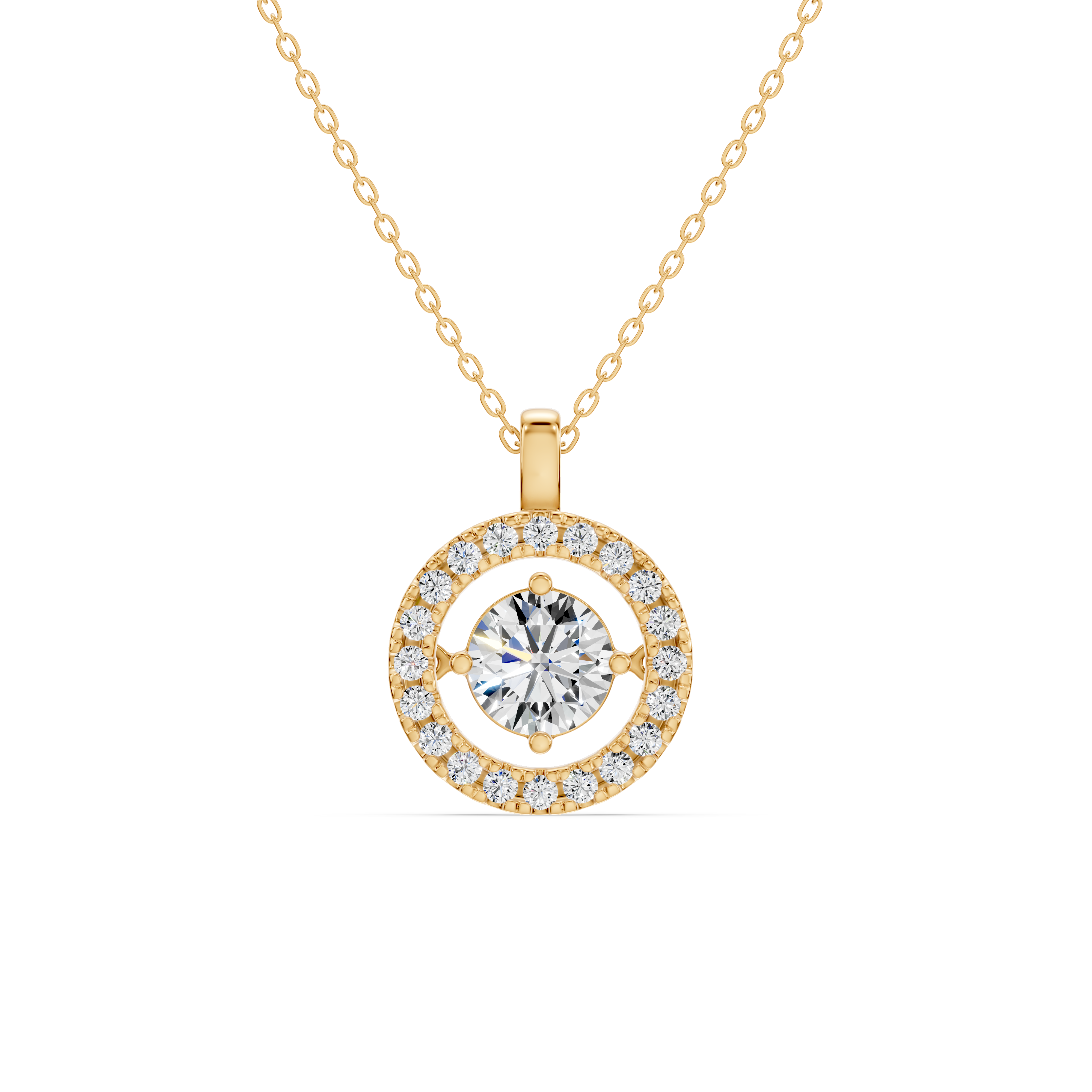 Evermotion Round Halo Lab Diamond Pendant (1.25 ct. tw.)