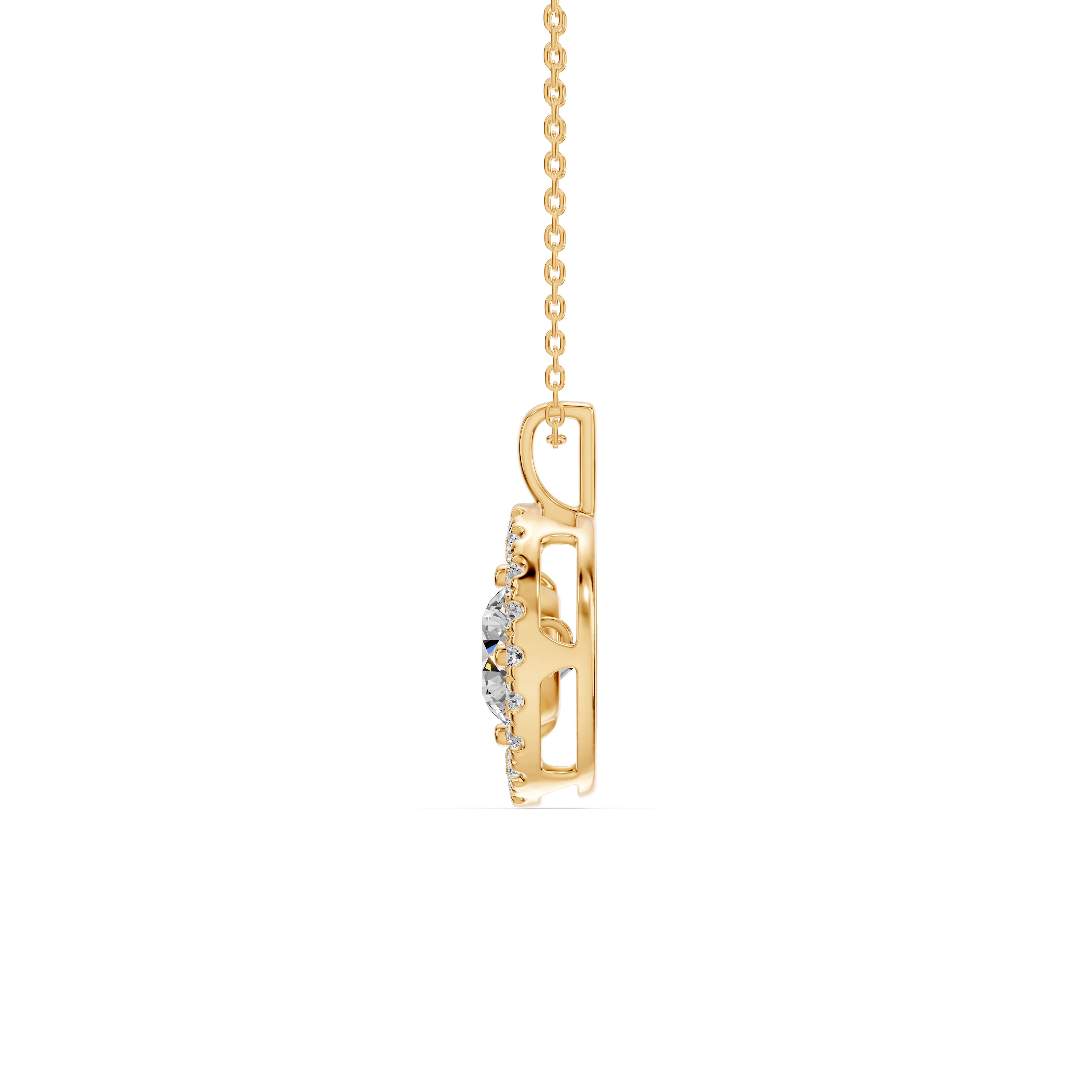 Evermotion Round Halo Lab Diamond Pendant (1.25 ct. tw.)