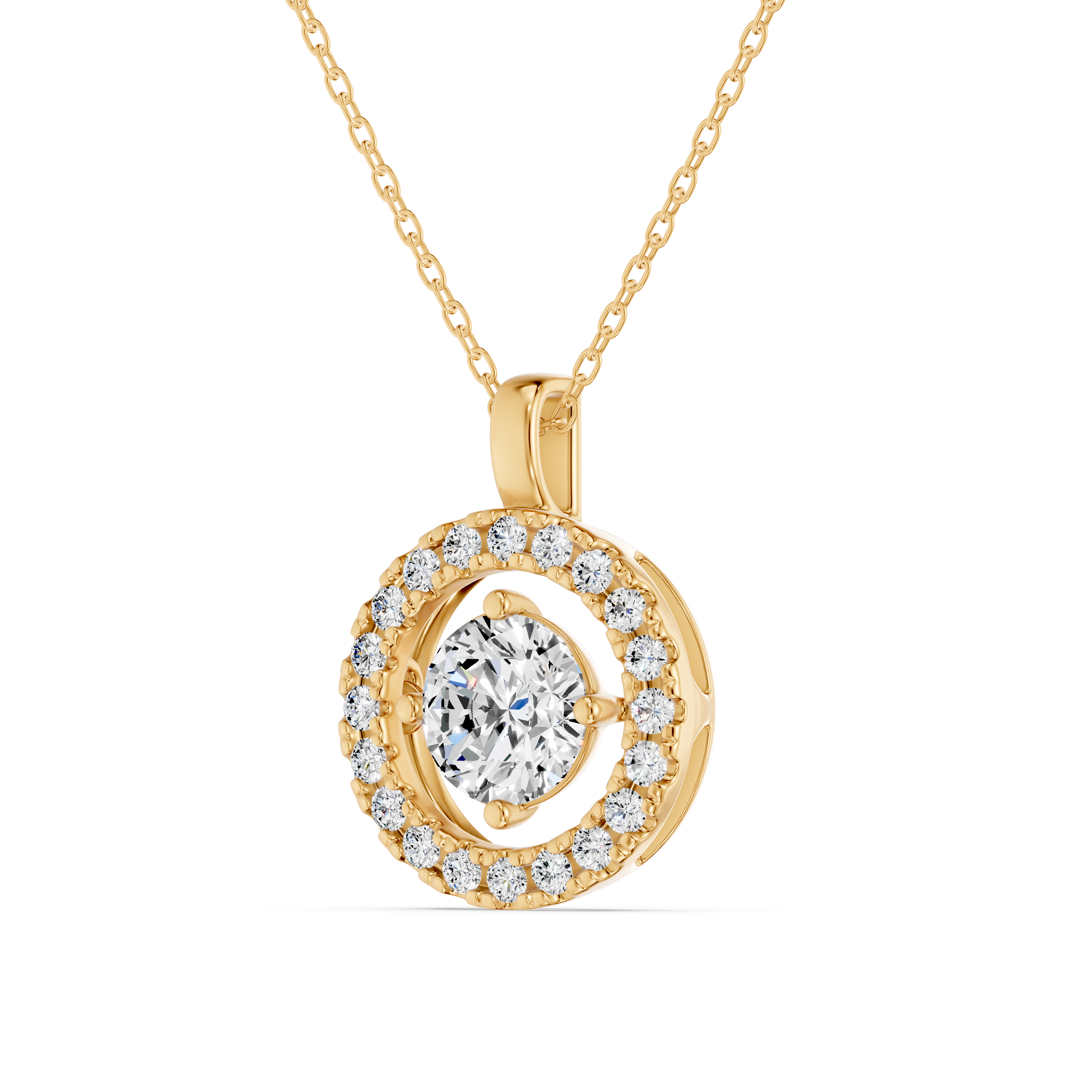 Evermotion Round Halo Lab Diamond Pendant (1.25 ct. tw.)
