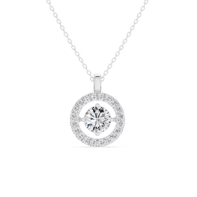 Evermotion Round Halo Lab Diamond Pendant (1.25 ct. tw.)