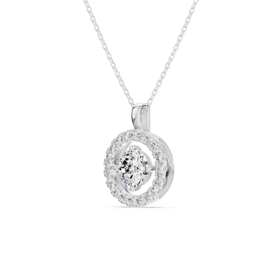 Evermotion Round Halo Lab Diamond Pendant (1.25 ct. tw.)