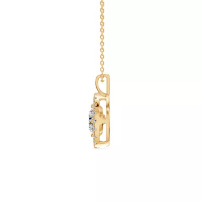 Evermotion Round Halo Lab Diamond Pendant (1.25 ct. tw.)