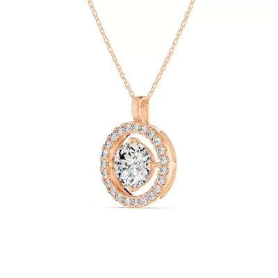 Evermotion Round Halo Lab Diamond Pendant (2.30 ct. tw.)