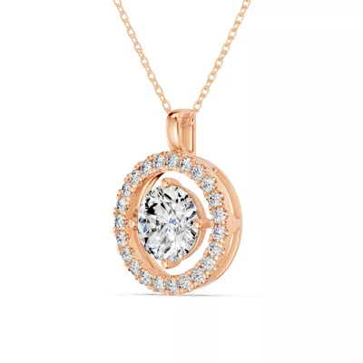 Evermotion Round Halo Lab Diamond Pendant (2.30 ct. tw.)