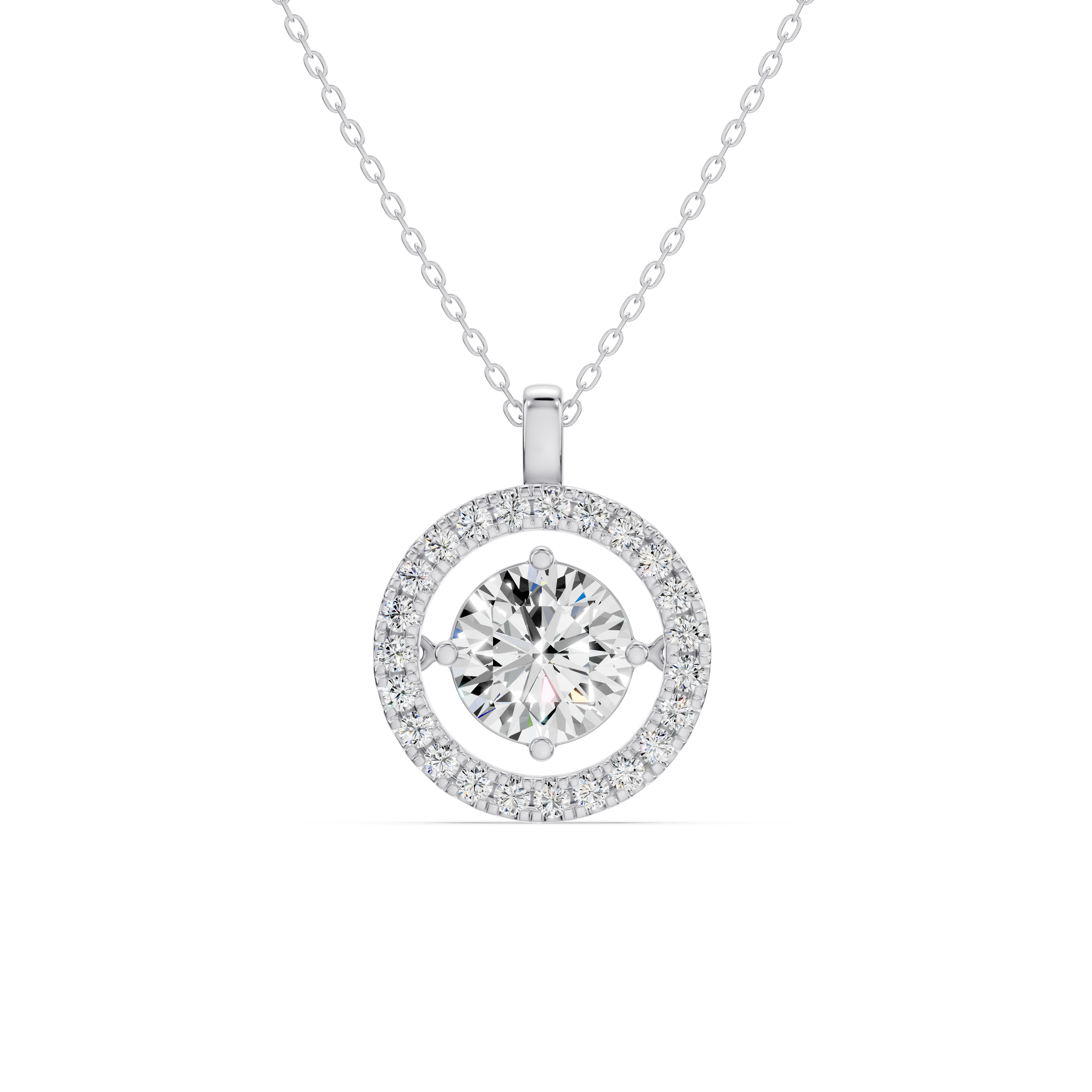 Evermotion Round Halo Lab Diamond Pendant (2.30 ct. tw.)