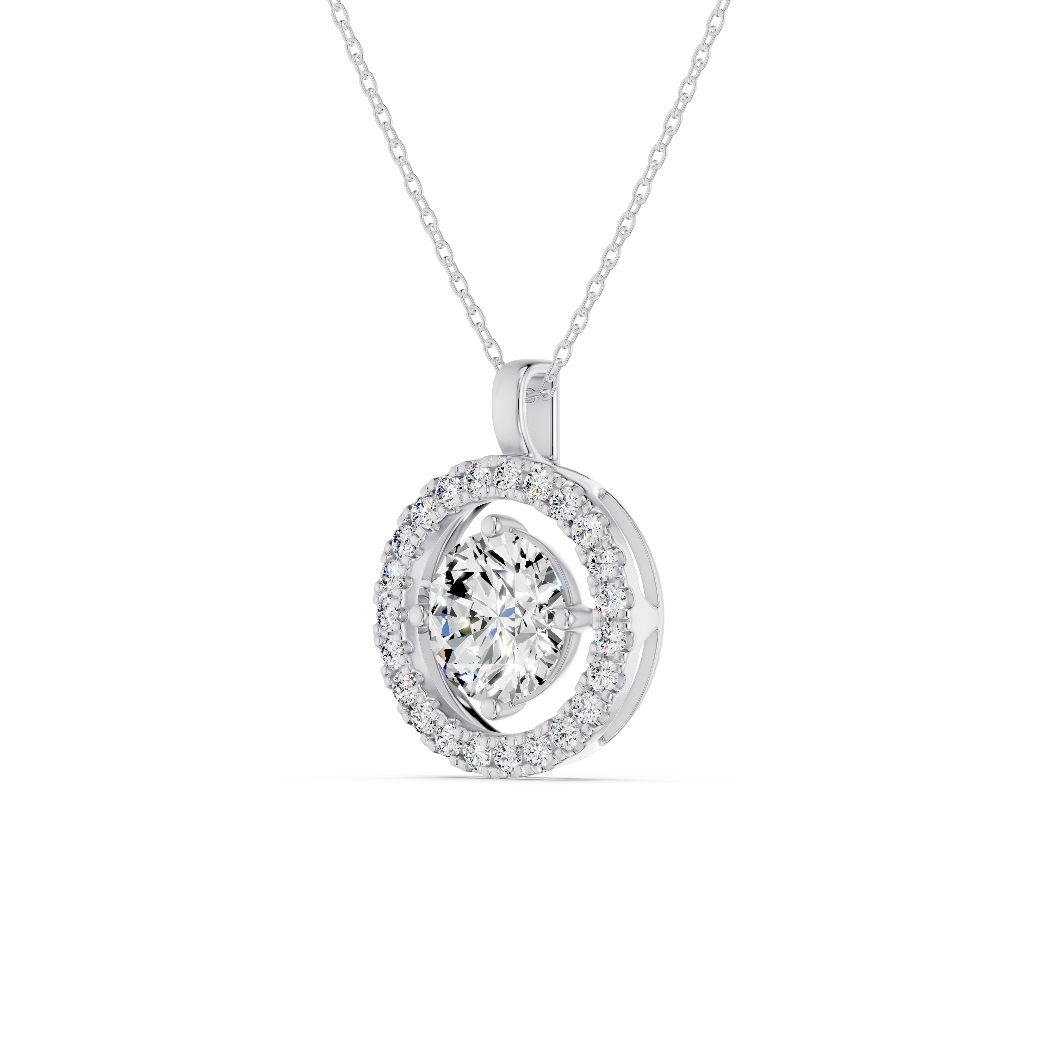 Evermotion Round Halo Lab Diamond Pendant (2.30 ct. tw.)