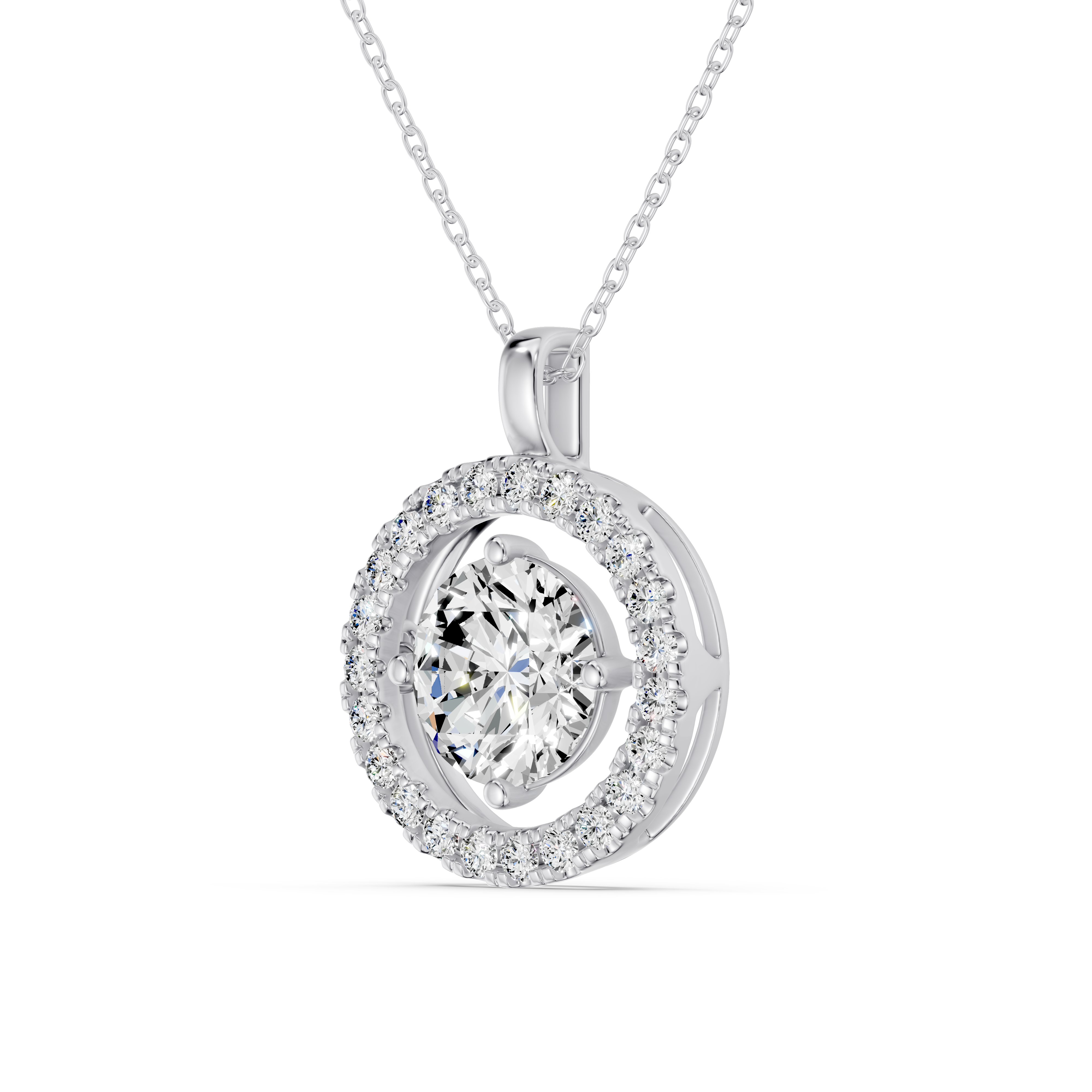 Evermotion Round Halo Lab Diamond Pendant (2.30 ct. tw.)