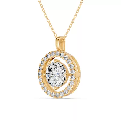 Evermotion Round Halo Lab Diamond Pendant (2.30 ct. tw.)