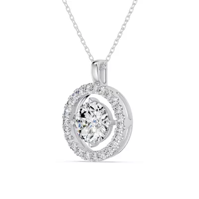Evermotion Round Halo Lab Diamond Pendant (2.30 ct. tw.)