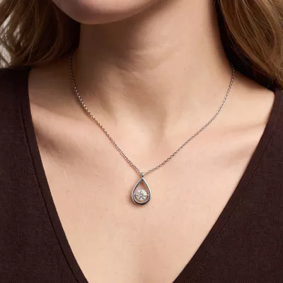 Evermotion Teardrop Lab Diamond Pendant (2.00 ct.)