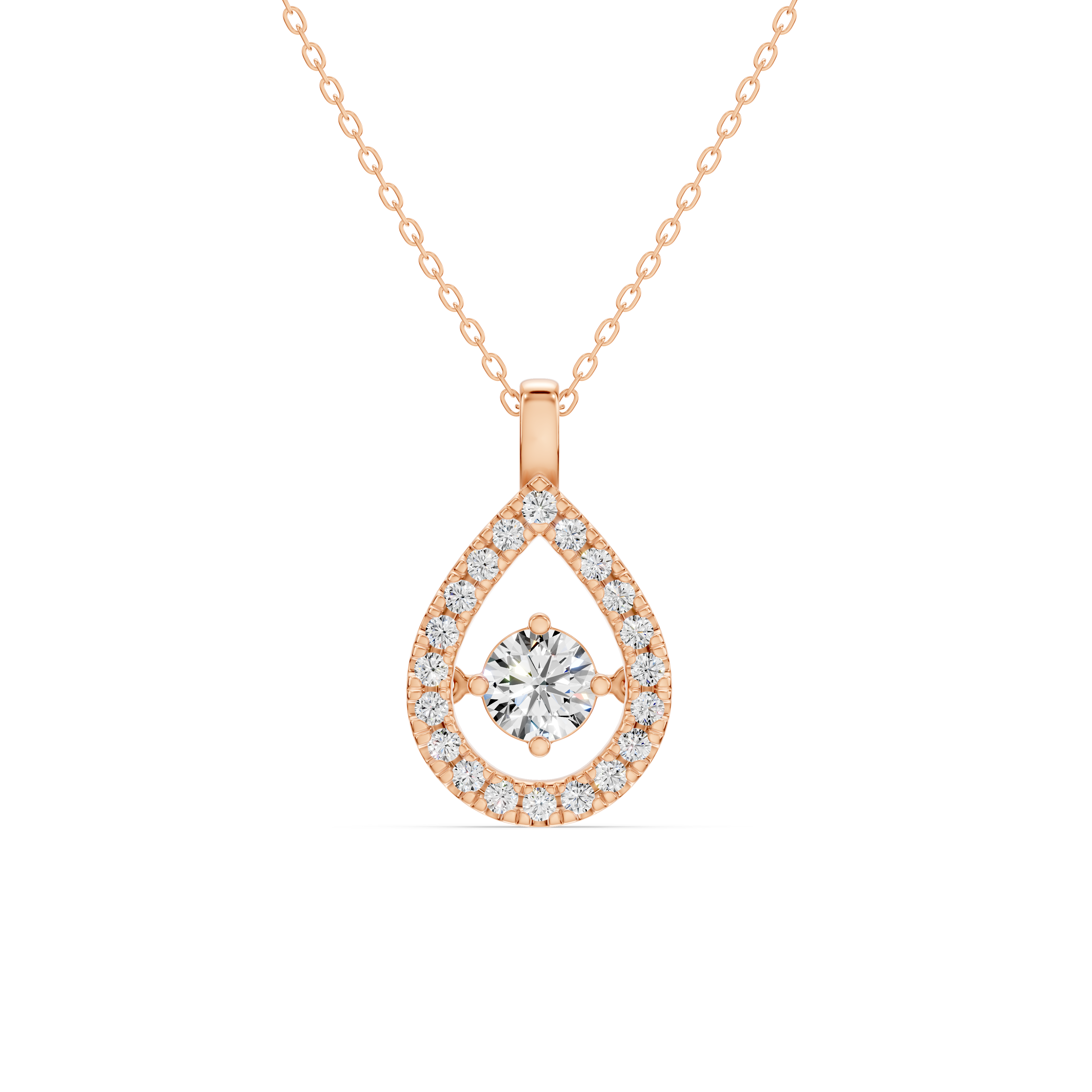 Evermotion Teardrop Halo Lab Diamond Pendant (0.75 ct. tw.)