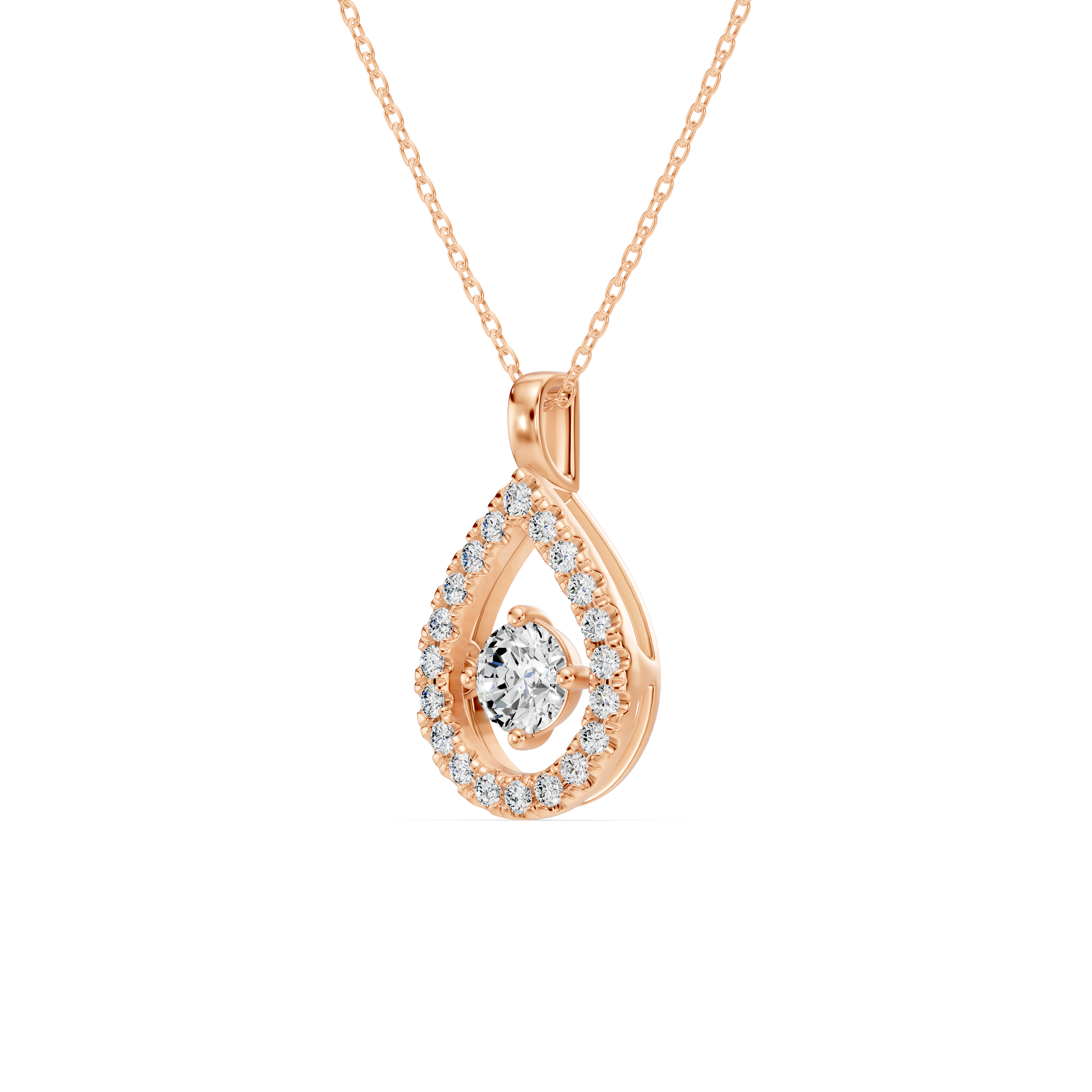 Evermotion Teardrop Halo Lab Diamond Pendant (0.75 ct. tw.)
