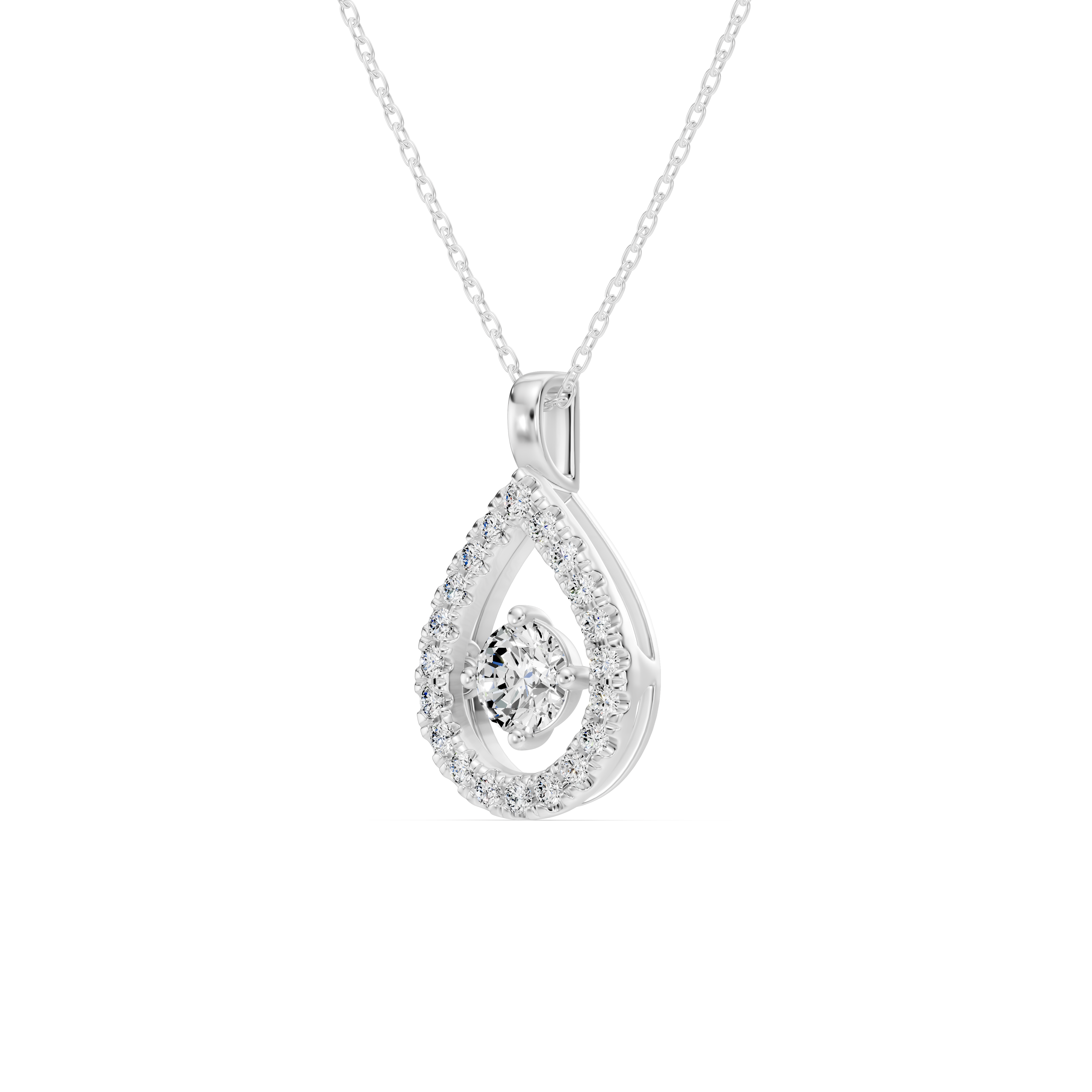 Evermotion Teardrop Halo Lab Diamond Pendant (0.75 ct. tw.)