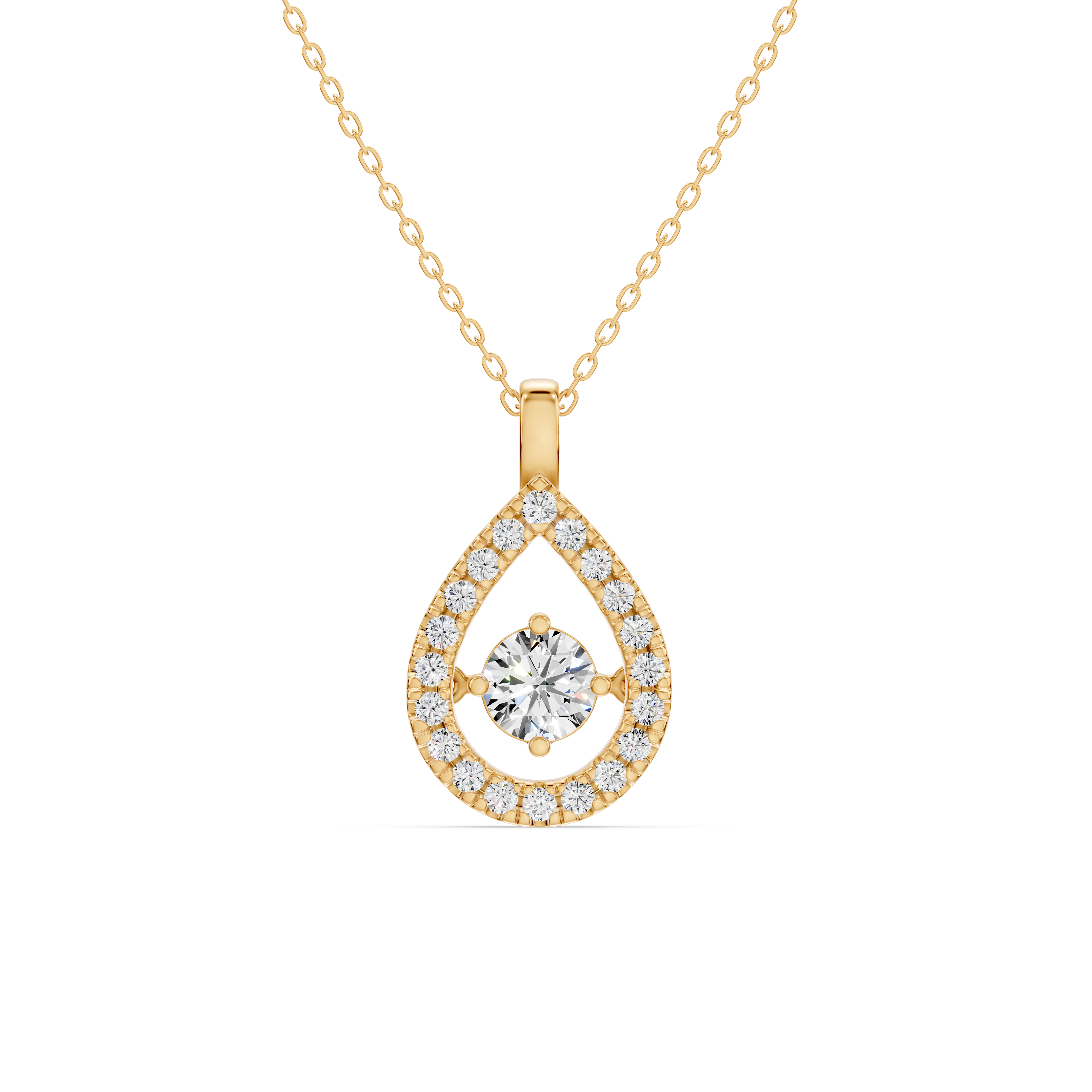 Evermotion Teardrop Halo Lab Diamond Pendant (0.75 ct. tw.)
