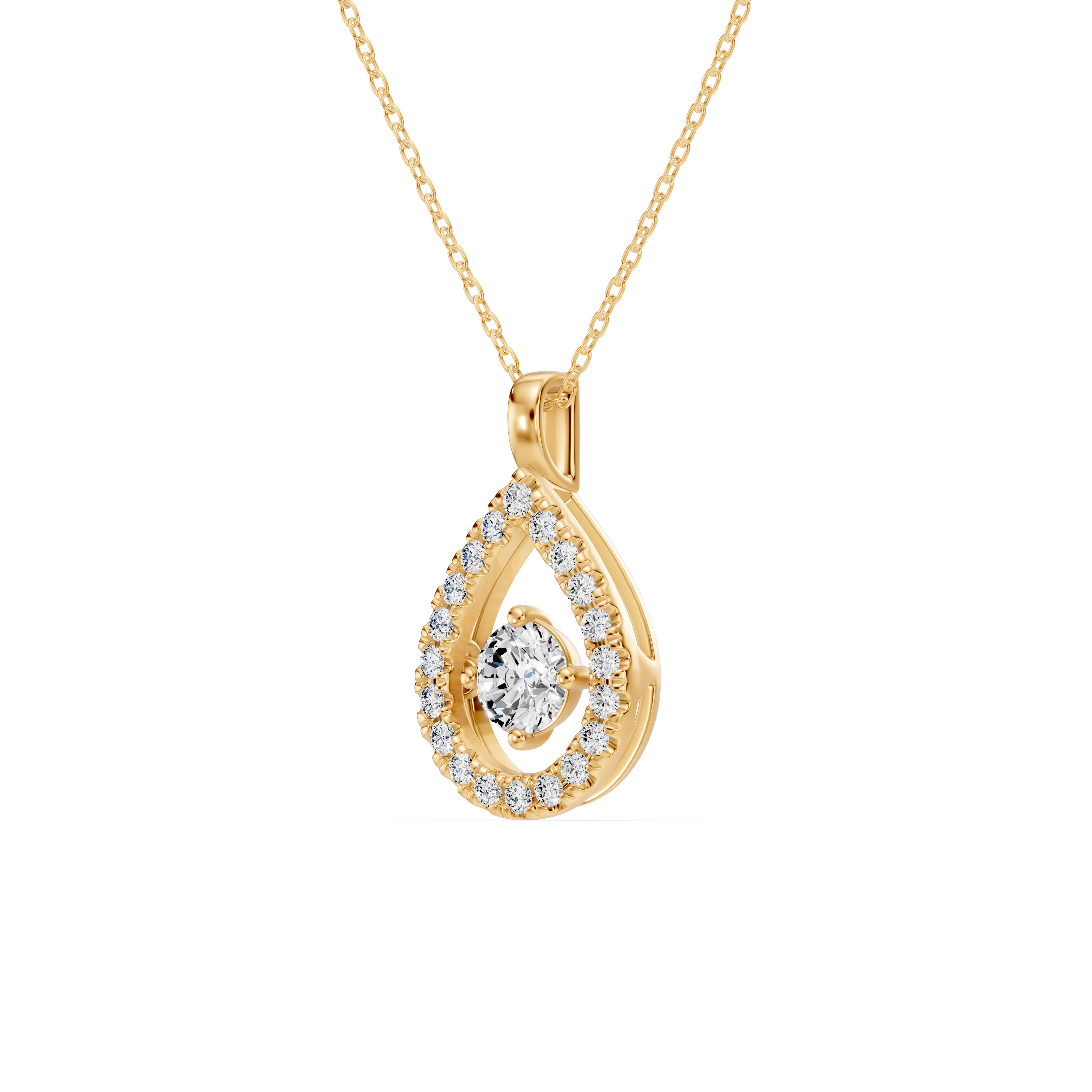Evermotion Teardrop Halo Lab Diamond Pendant (0.75 ct. tw.)