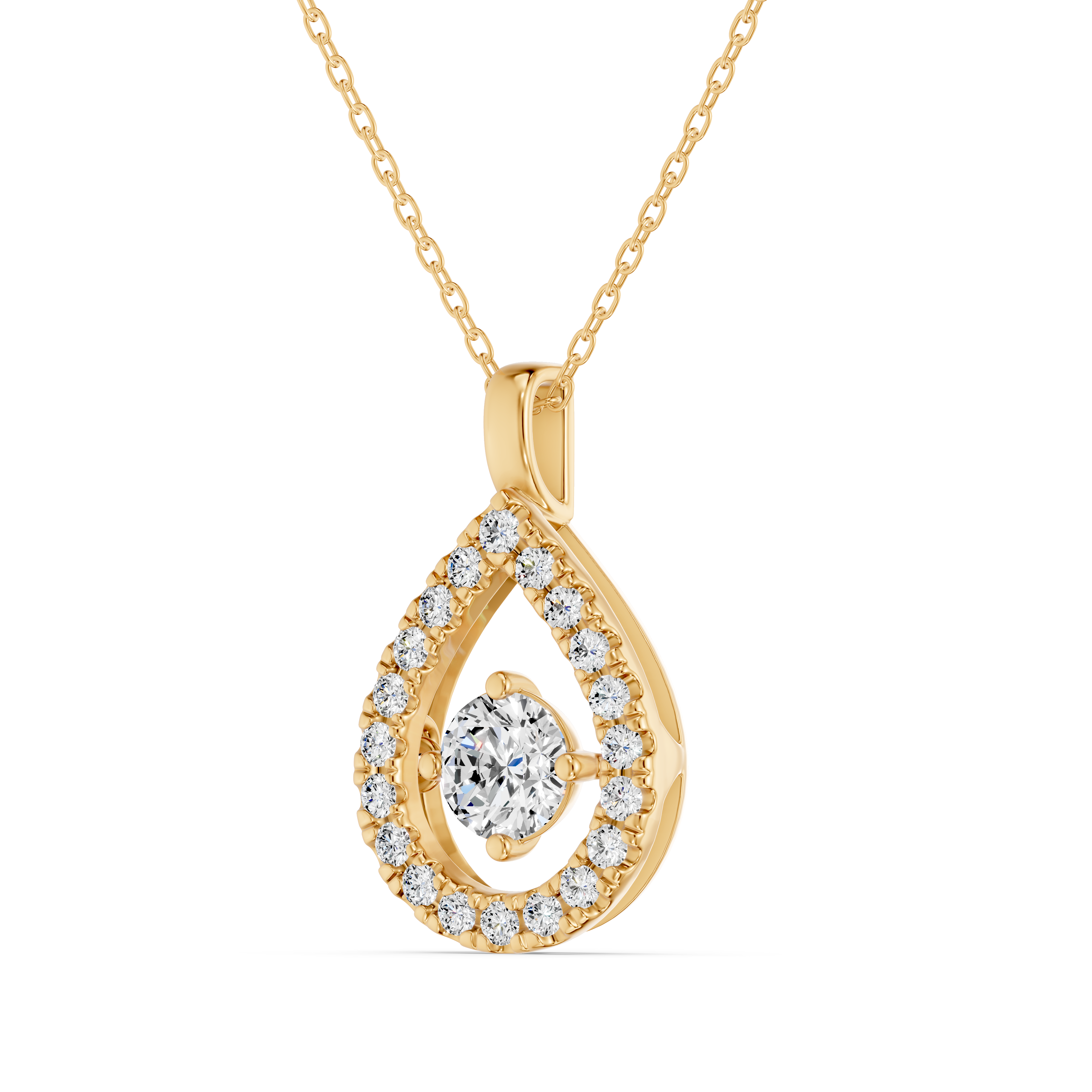 Evermotion Teardrop Halo Lab Diamond Pendant (0.75 ct. tw.)