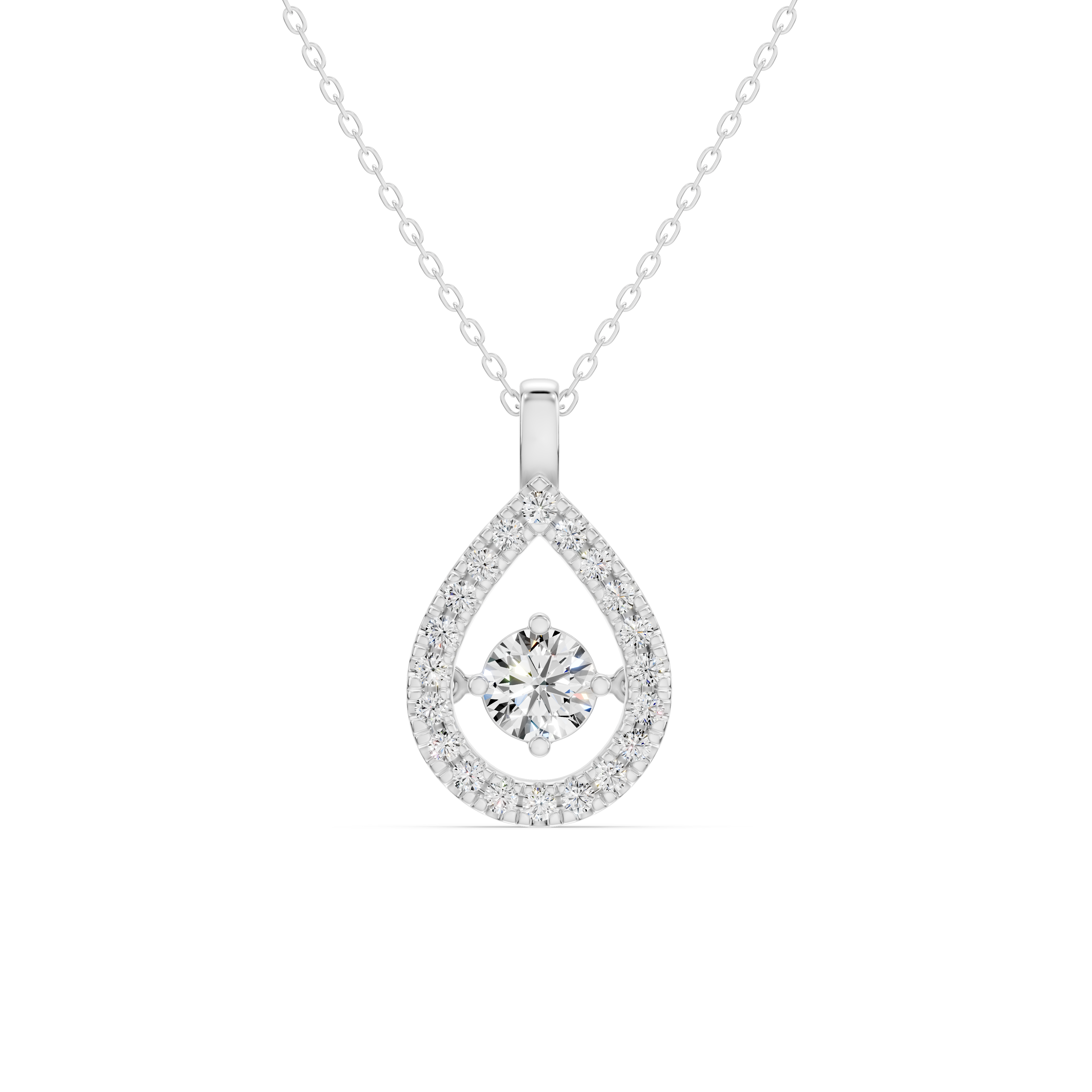 Evermotion Teardrop Halo Lab Diamond Pendant (0.75 ct. tw.)