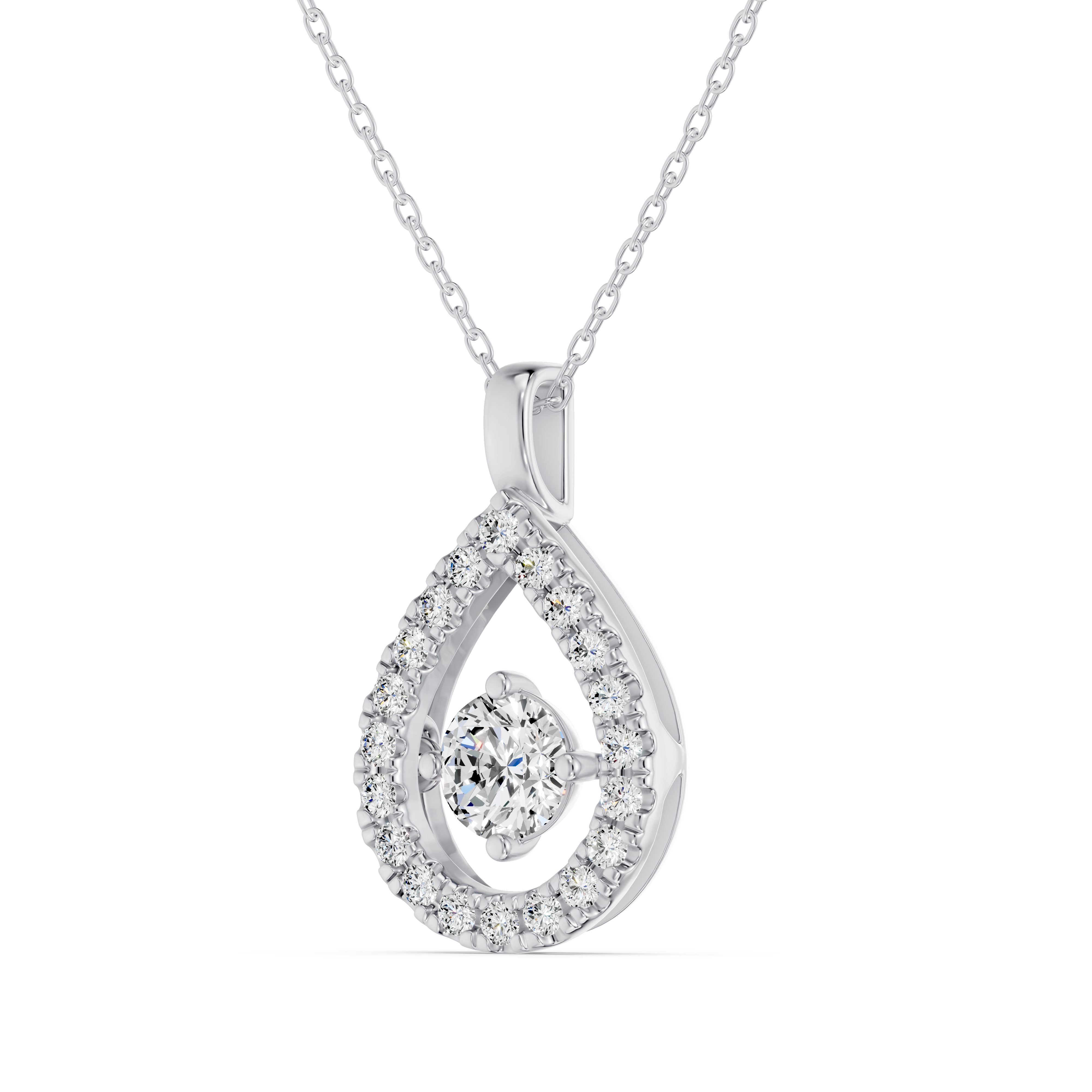 Evermotion Teardrop Halo Lab Diamond Pendant (0.75 ct. tw.)