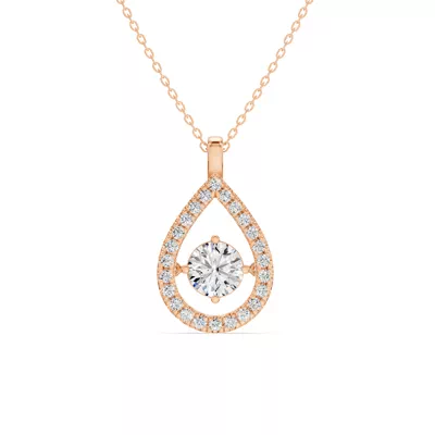 Evermotion Teardrop Halo Lab Diamond Pendant (1.30 ct. tw.)