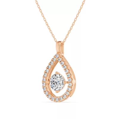 Evermotion Teardrop Halo Lab Diamond Pendant (1.30 ct. tw.)