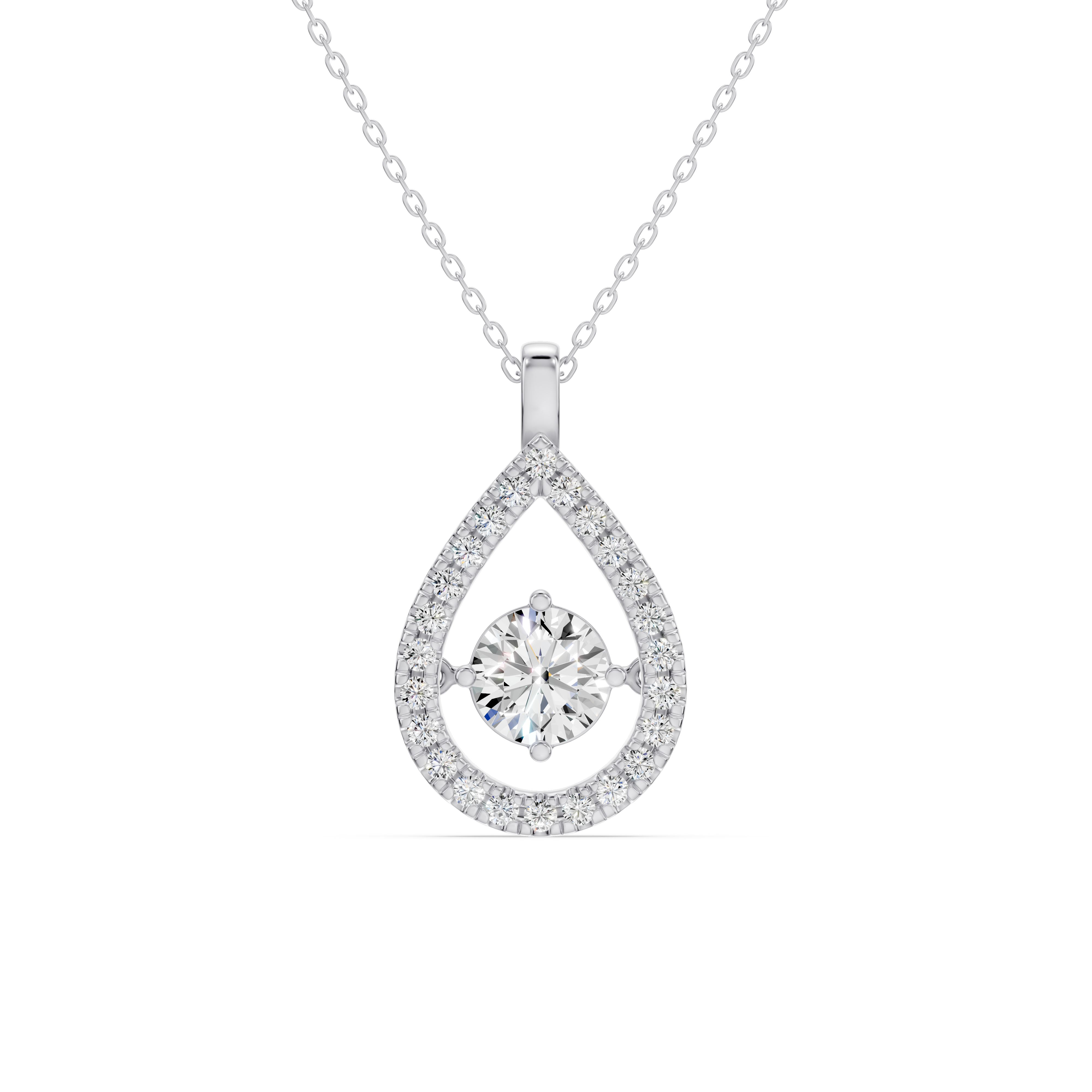 Evermotion Teardrop Halo Lab Diamond Pendant (1.30 ct. tw.)