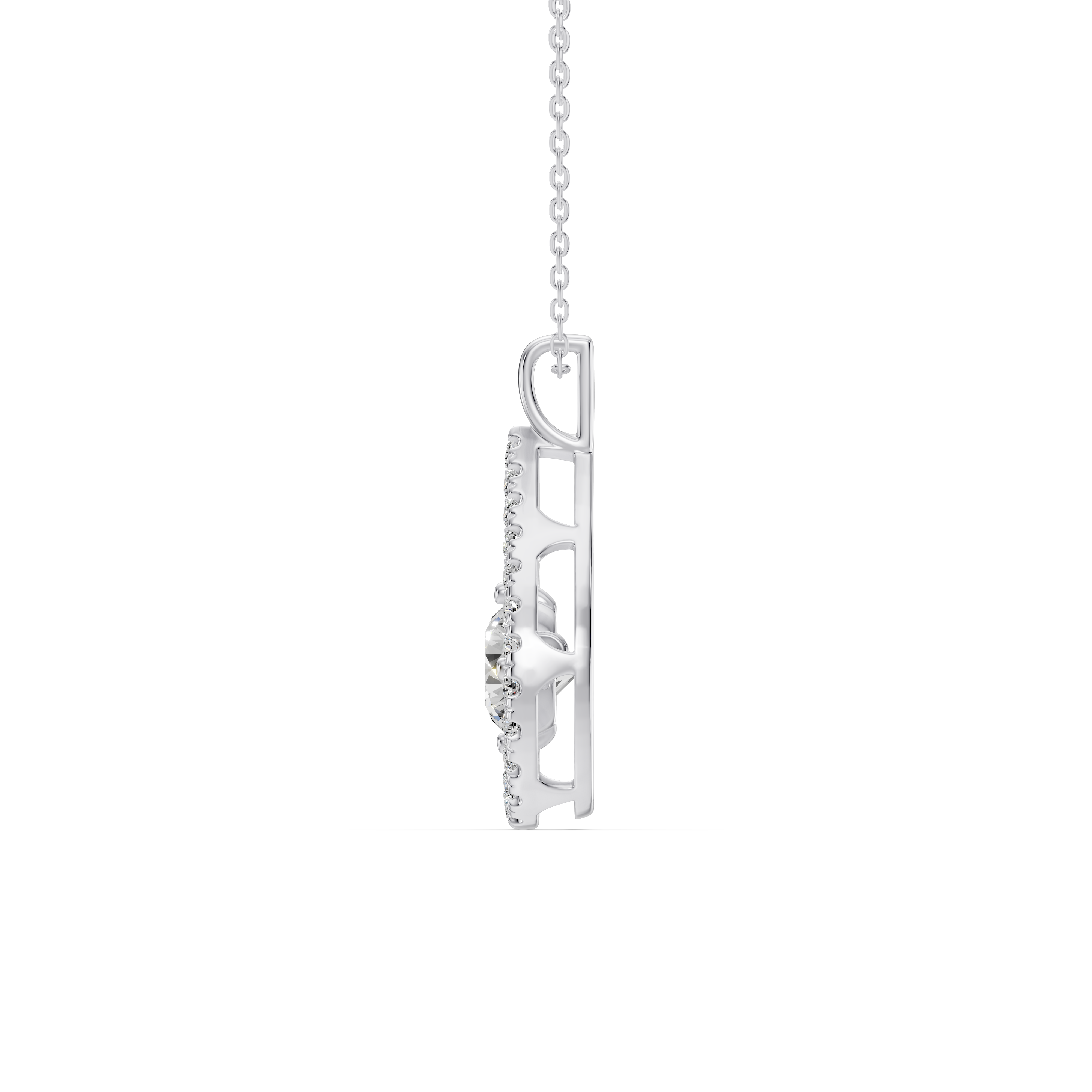 Evermotion Teardrop Halo Lab Diamond Pendant (1.30 ct. tw.)