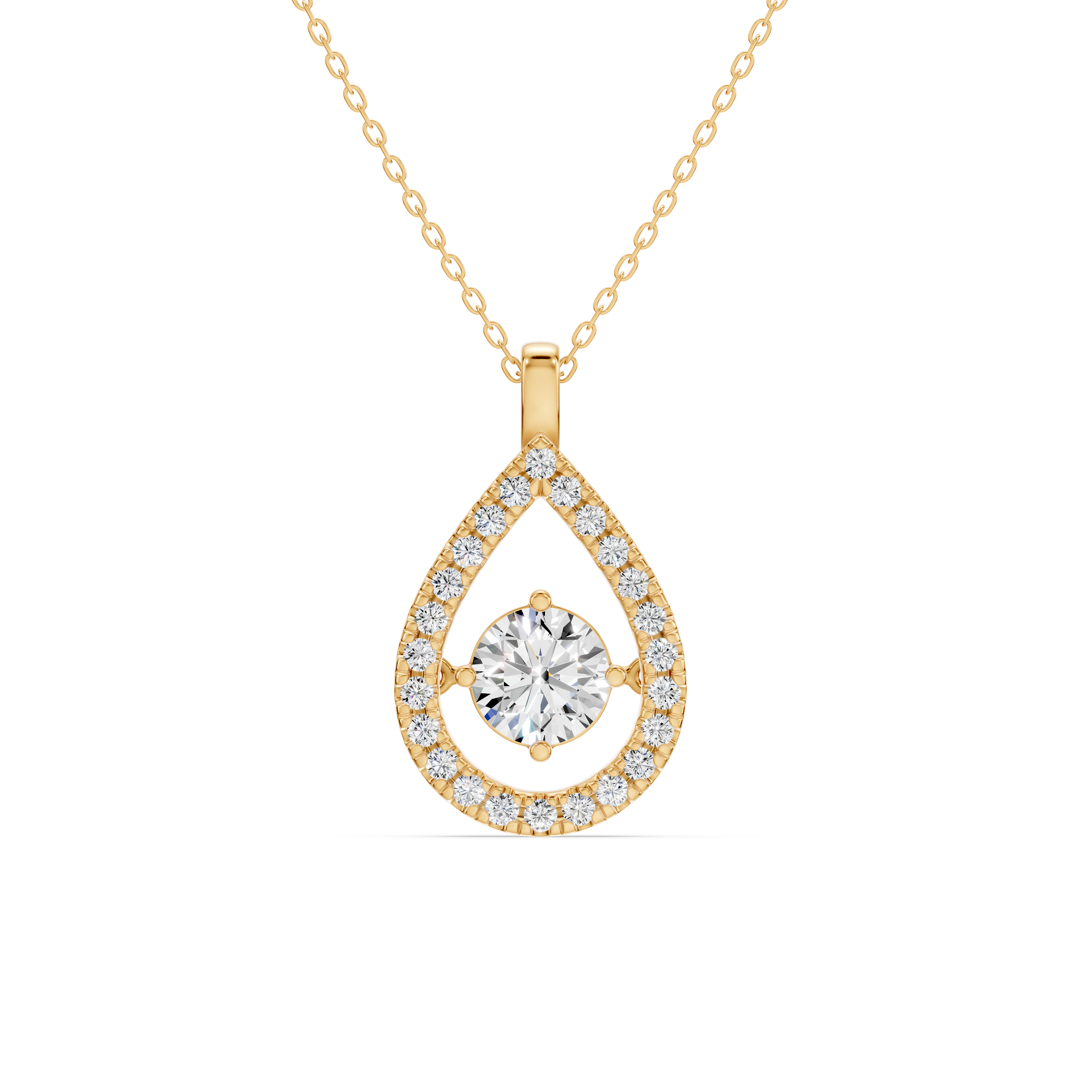 Evermotion Teardrop Halo Lab Diamond Pendant (1.30 ct. tw.)