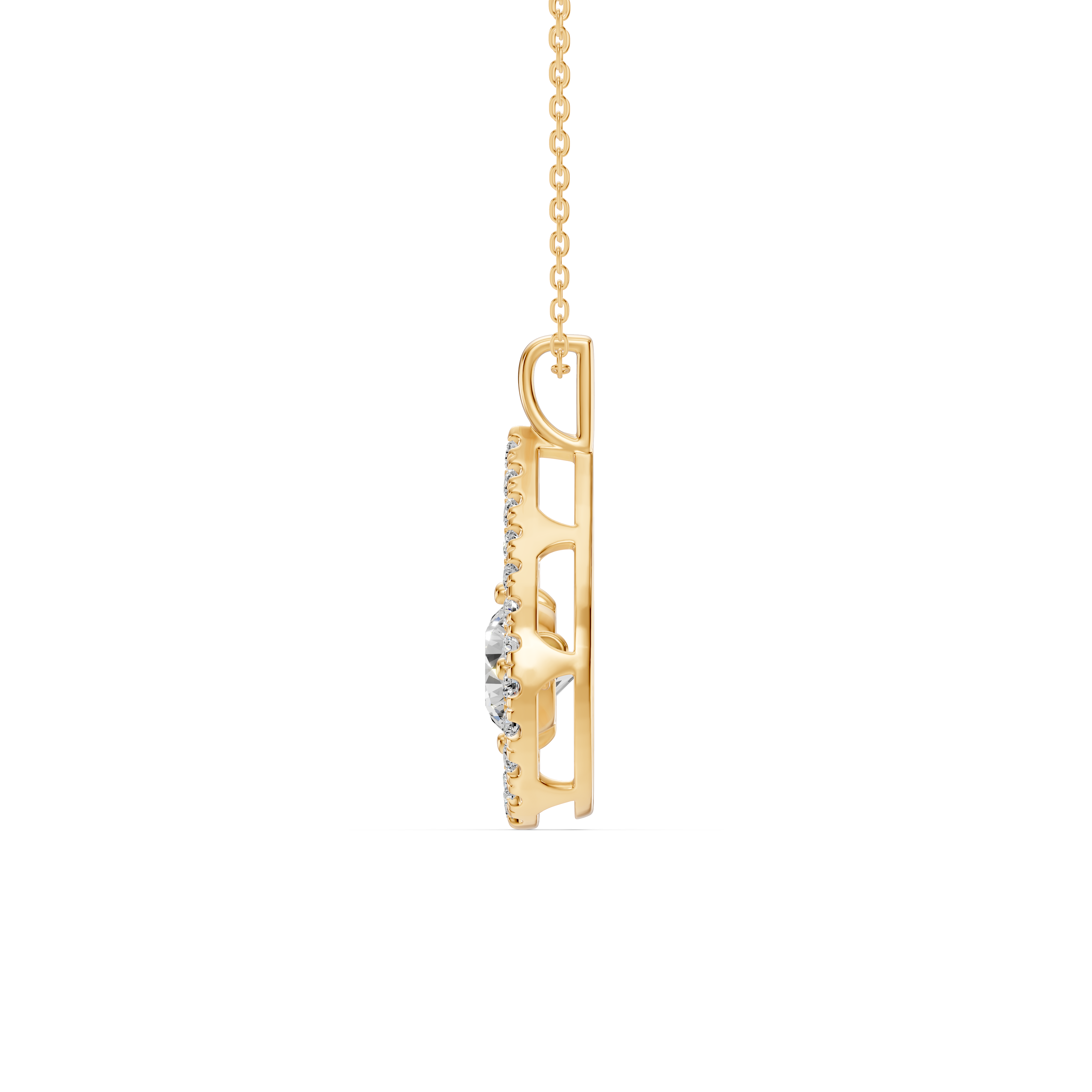 Evermotion Teardrop Halo Lab Diamond Pendant (1.30 ct. tw.)