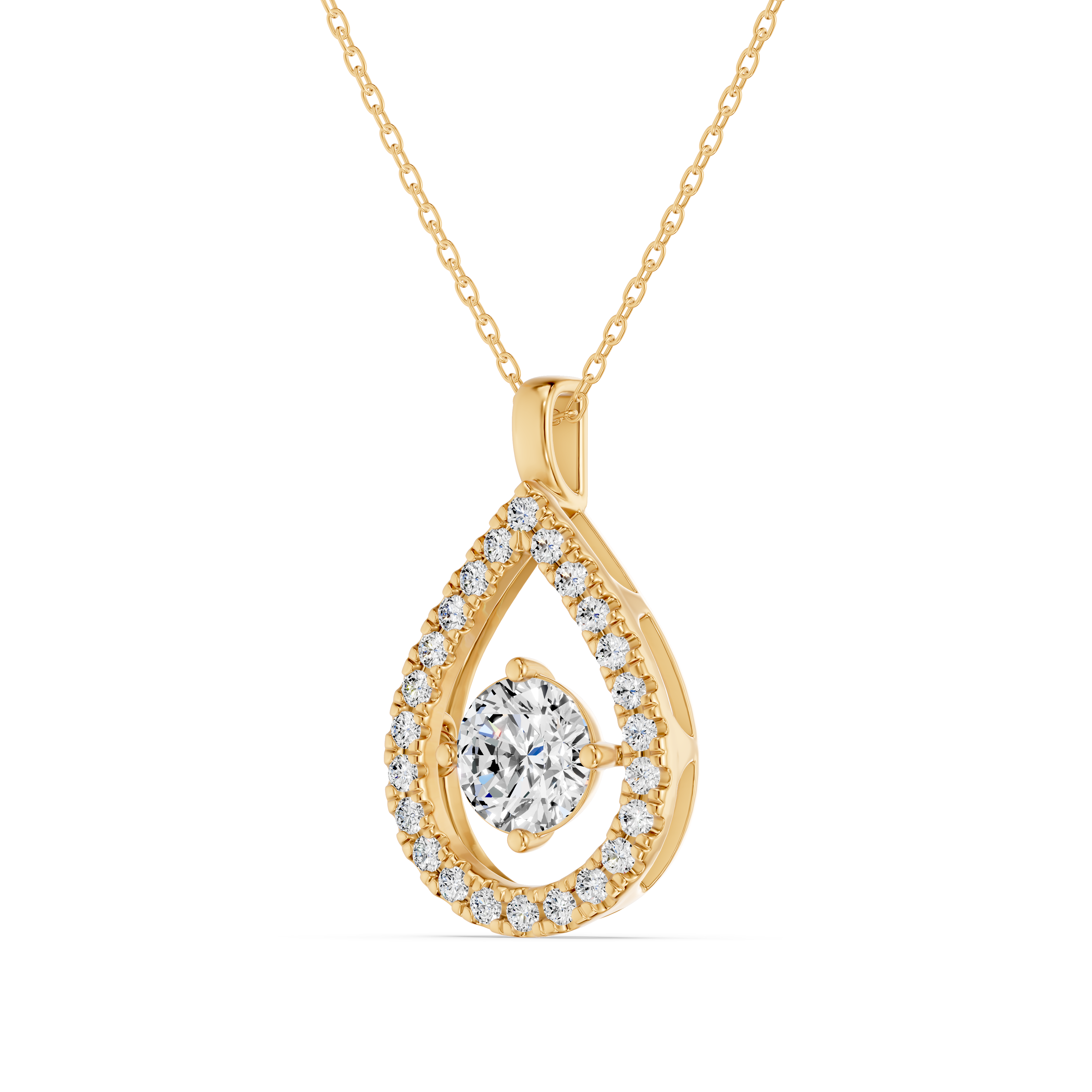 Evermotion Teardrop Halo Lab Diamond Pendant (1.30 ct. tw.)