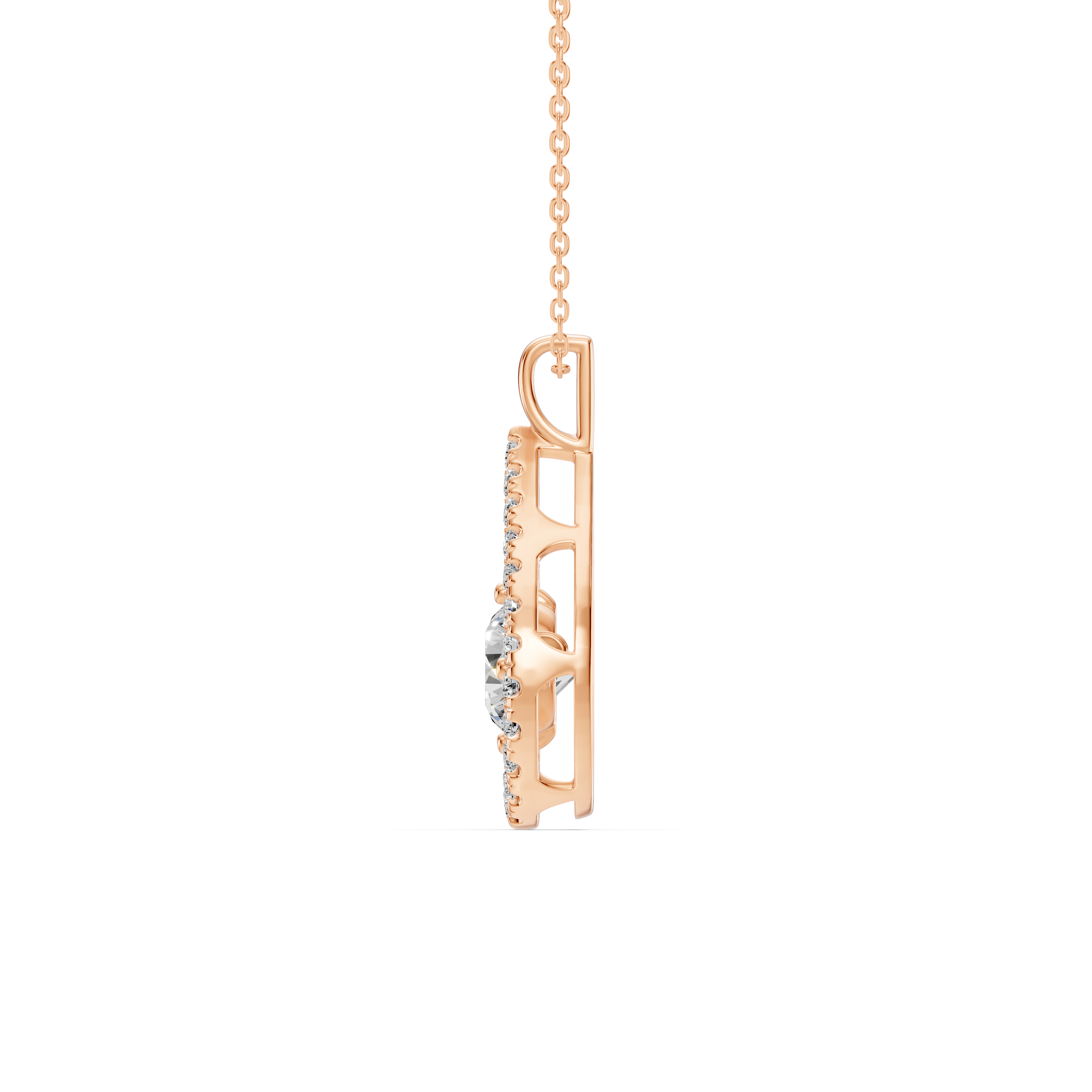 Evermotion Teardrop Halo Lab Diamond Pendant (1.30 ct. tw.)