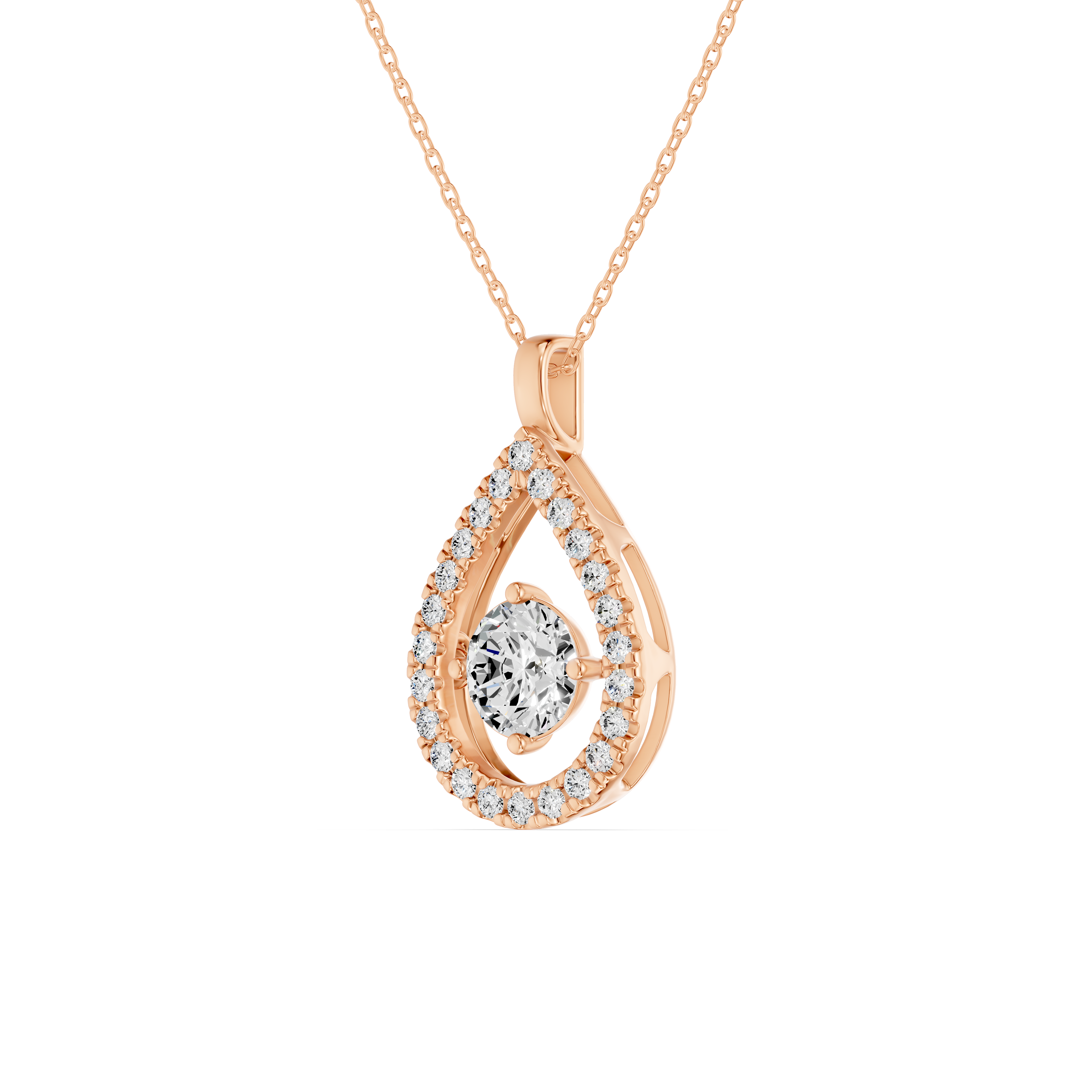 Evermotion Teardrop Halo Lab Diamond Pendant (1.30 ct. tw.)