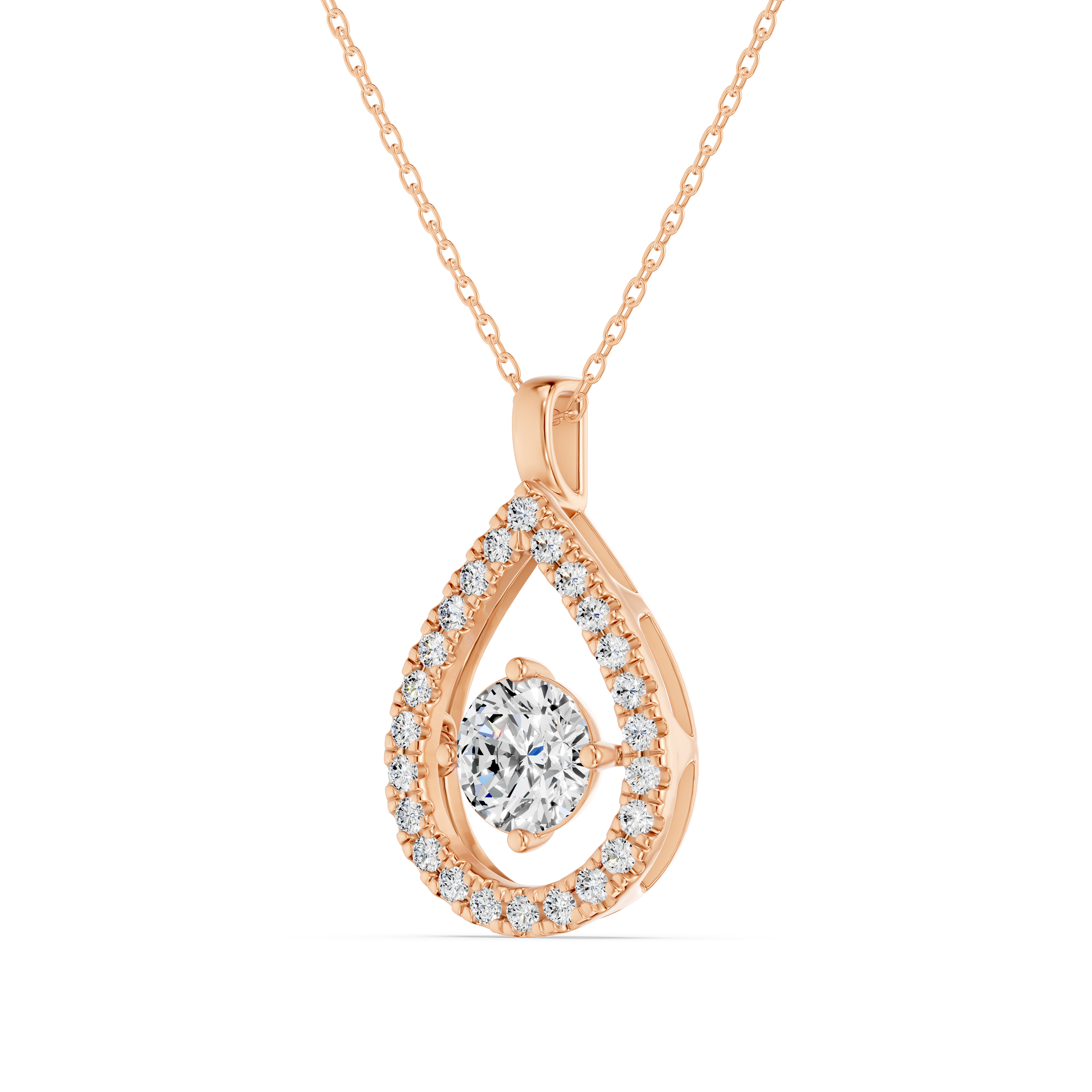 Evermotion Teardrop Halo Lab Diamond Pendant (1.30 ct. tw.)