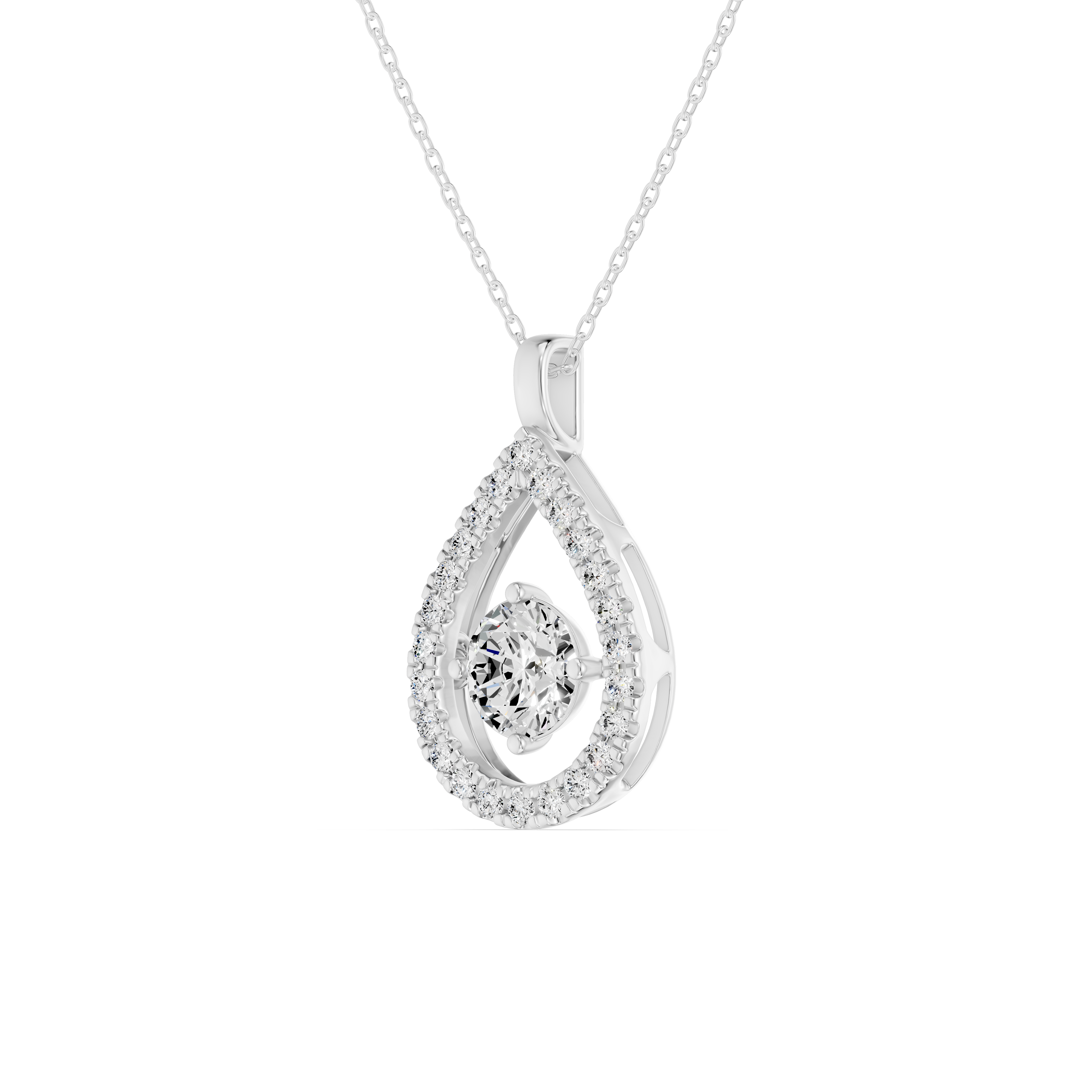 Evermotion Teardrop Halo Lab Diamond Pendant (1.30 ct. tw.)