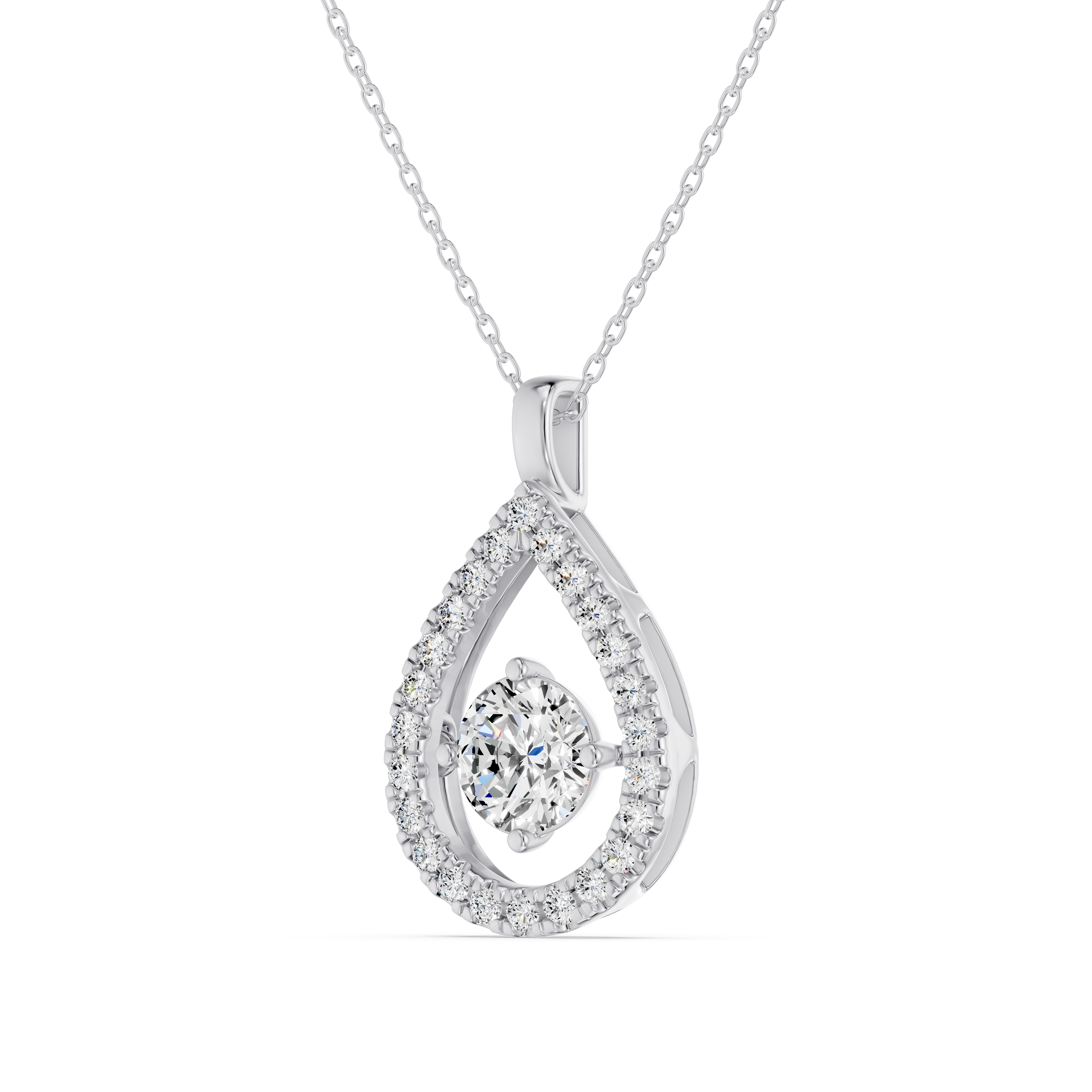 Evermotion Teardrop Halo Lab Diamond Pendant (1.30 ct. tw.)