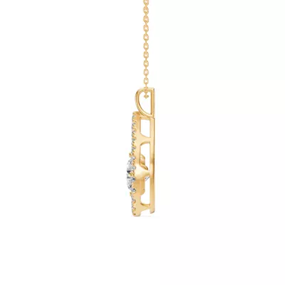 Evermotion Teardrop Halo Lab Diamond Pendant (1.30 ct. tw.)
