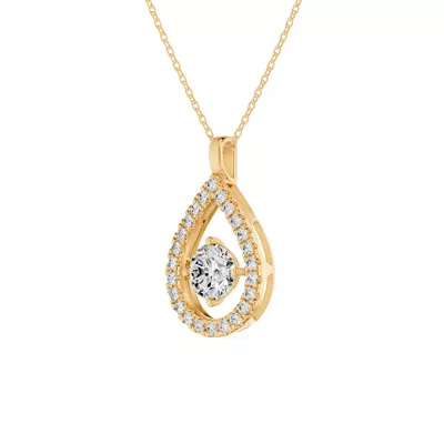 Evermotion Teardrop Halo Lab Diamond Pendant (1.30 ct. tw.)