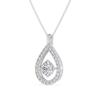 Evermotion Teardrop Halo Lab Diamond Pendant (1.30 ct. tw.)