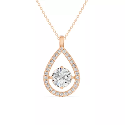 Evermotion Teardrop Halo Lab Diamond Pendant (2.40 ct. tw.)